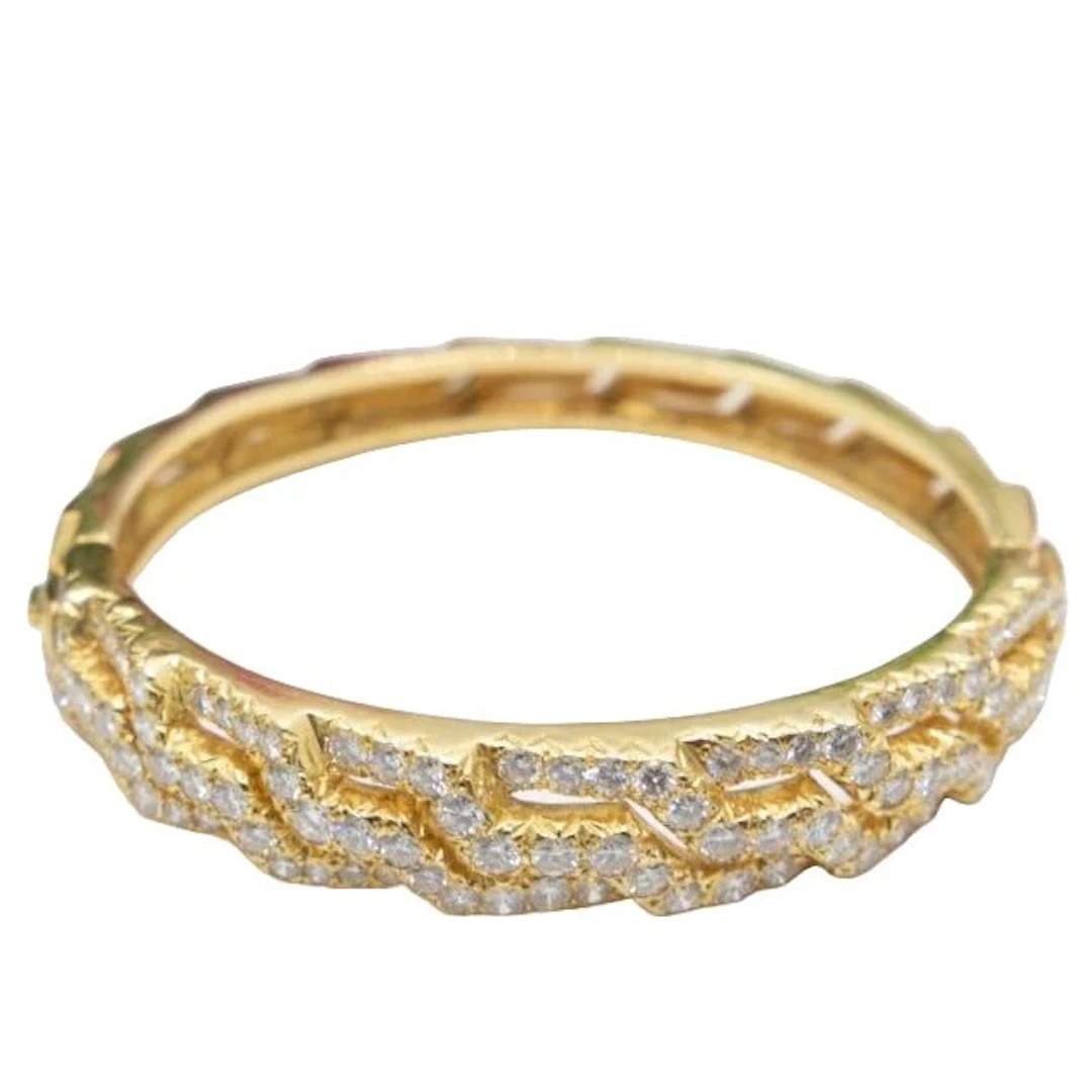 "Always There" bangle bracelet in yellow gold and diamonds