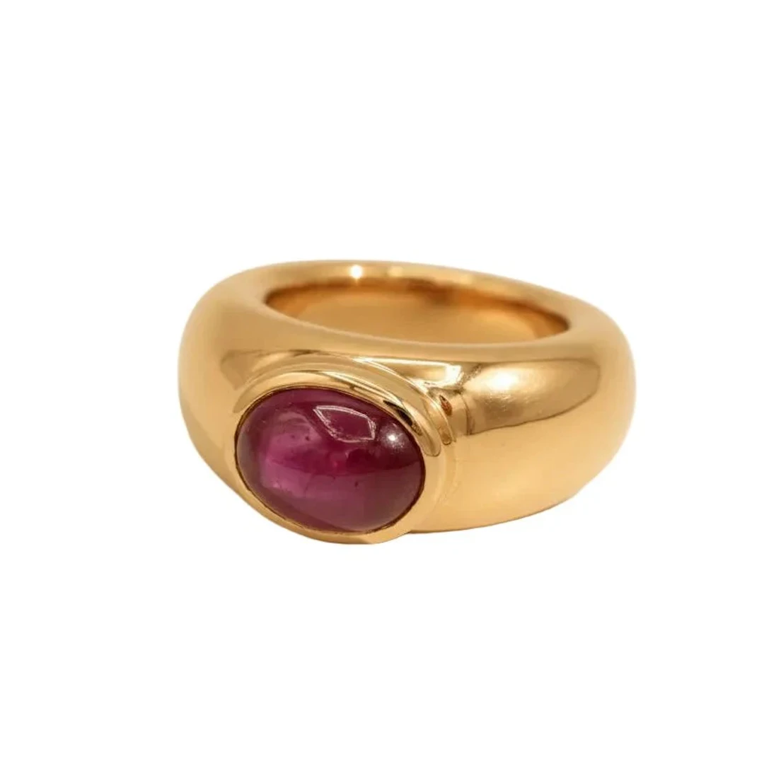 Yellow gold and Ruby Bangle Ring