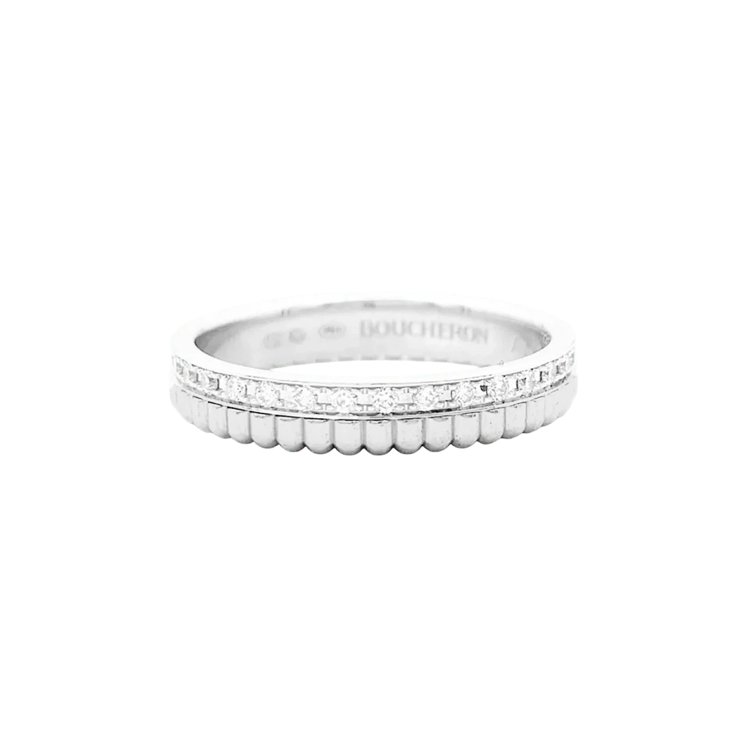 BOUCHERON "Quatre Radiant Edition" Wedding band ring in white gold and diamonds