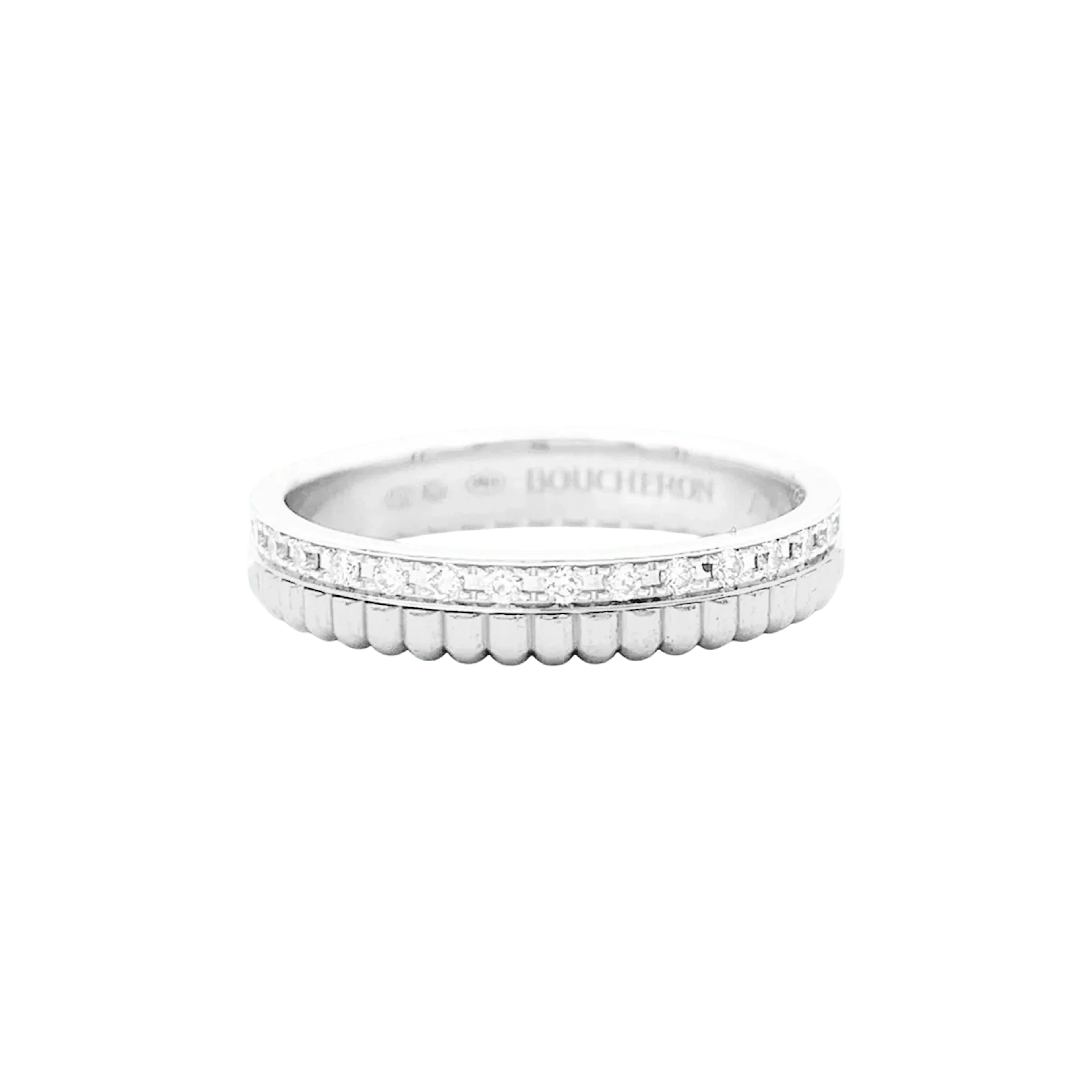 BOUCHERON "Quatre Radiant Edition" Wedding band ring in white gold and diamonds