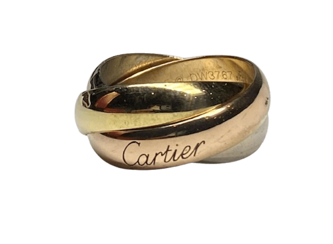 CARTIER "Trinity" GM Wedding Band in white gold, yellow gold, and rose gold