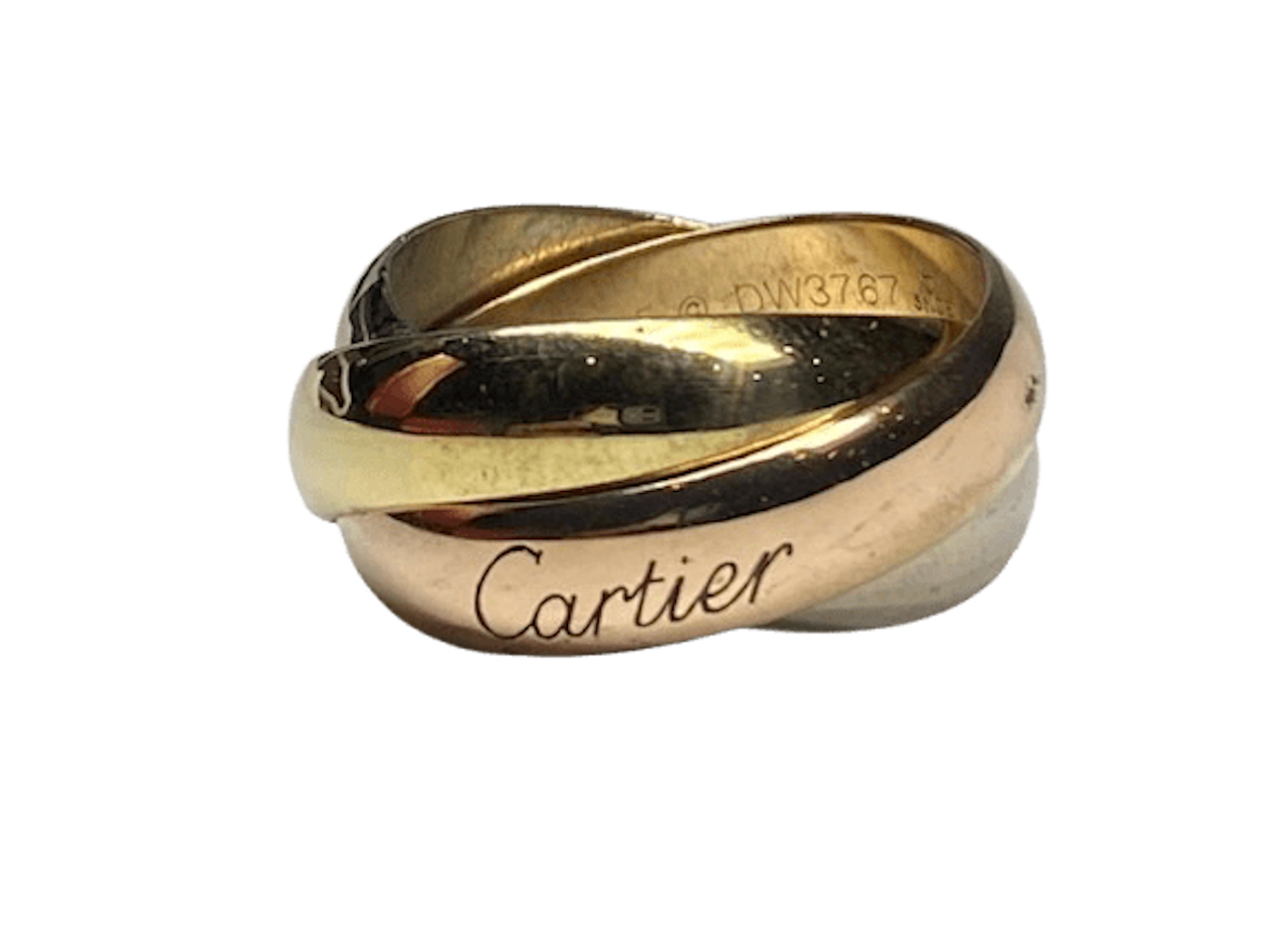CARTIER "Trinity" GM Wedding Band in white gold, yellow gold, and rose gold