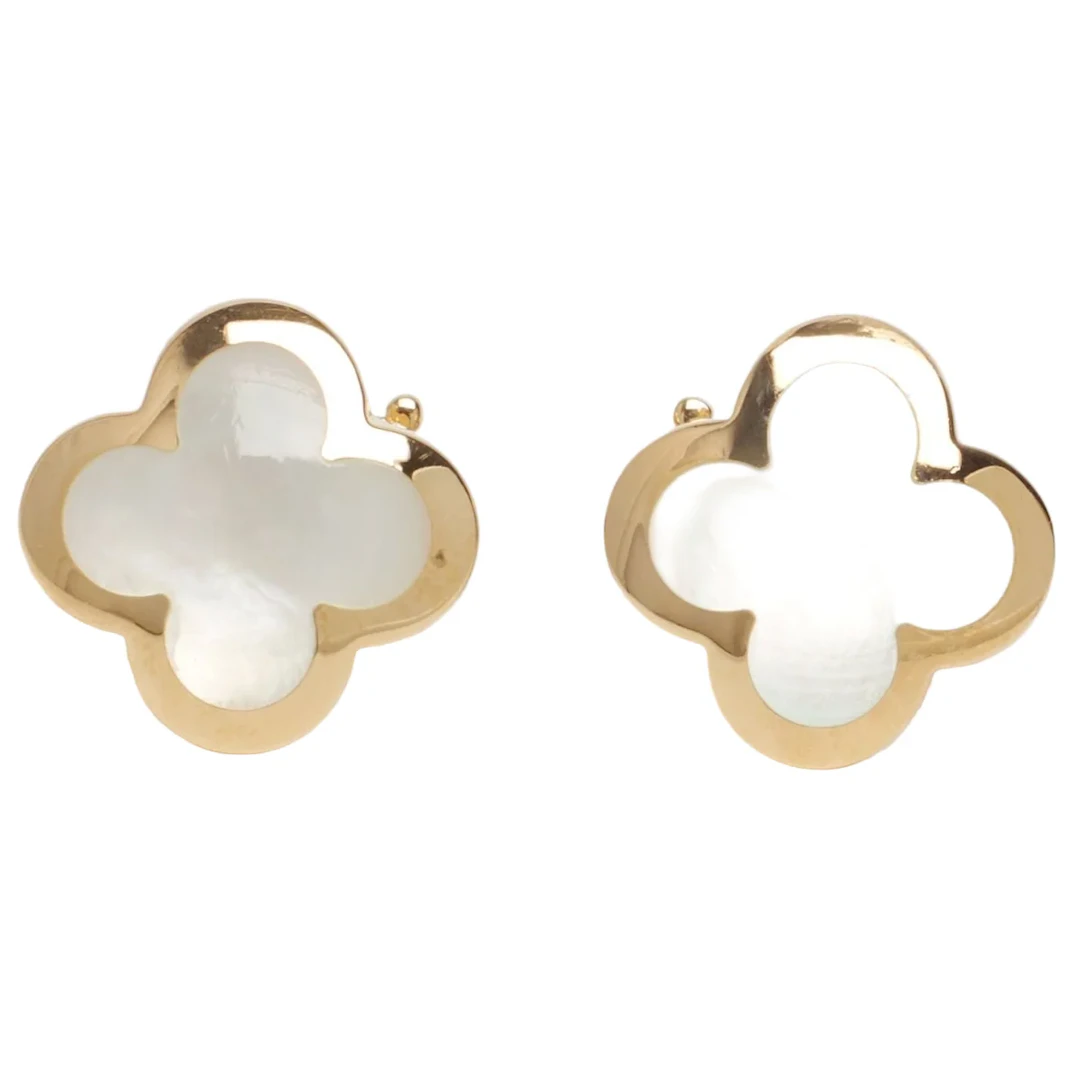 Van Cleef & Arpels Pure Alhambra Mother-of-Pearl Earrings in Yellow gold