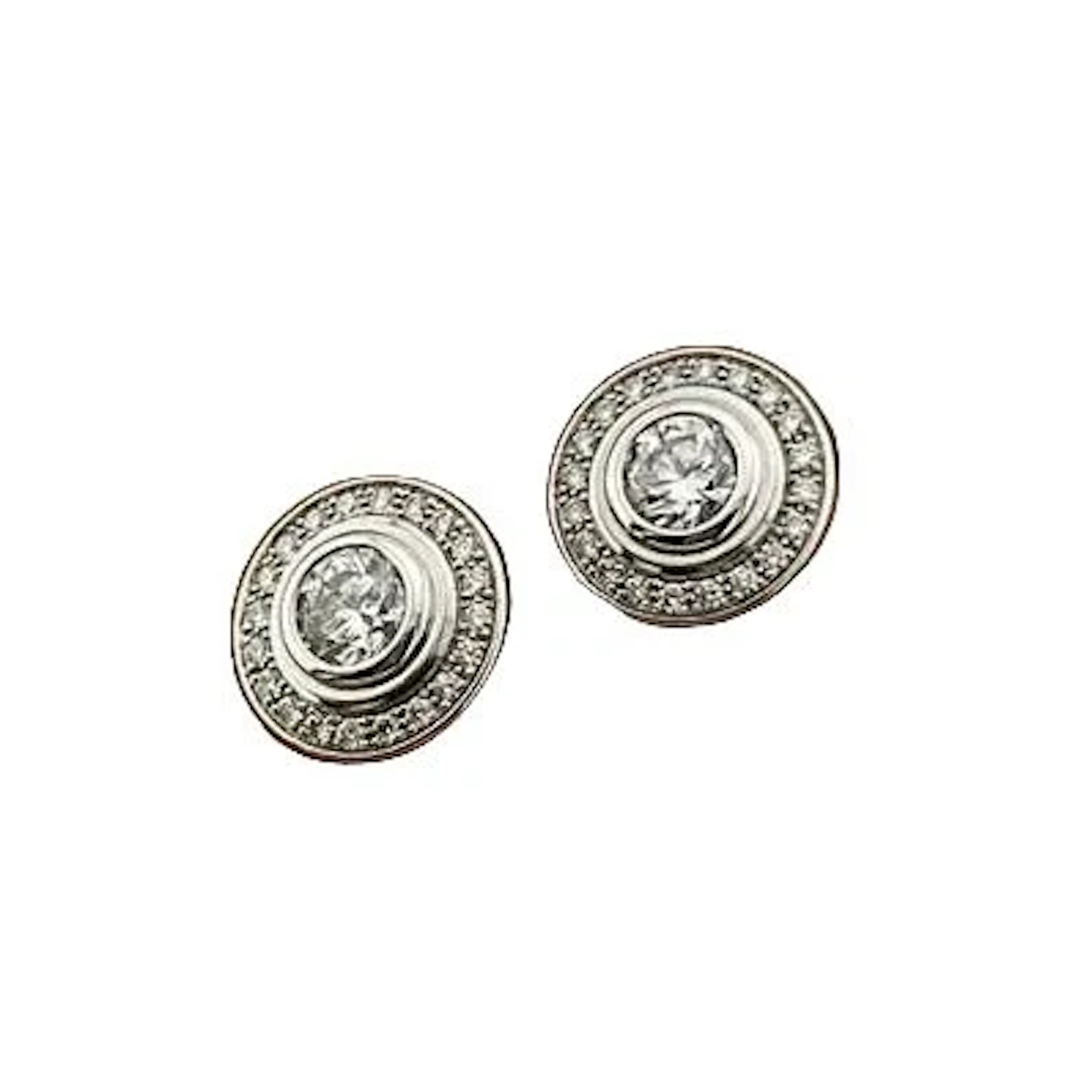 CARTIER Stud Earrings in White Gold and Diamonds