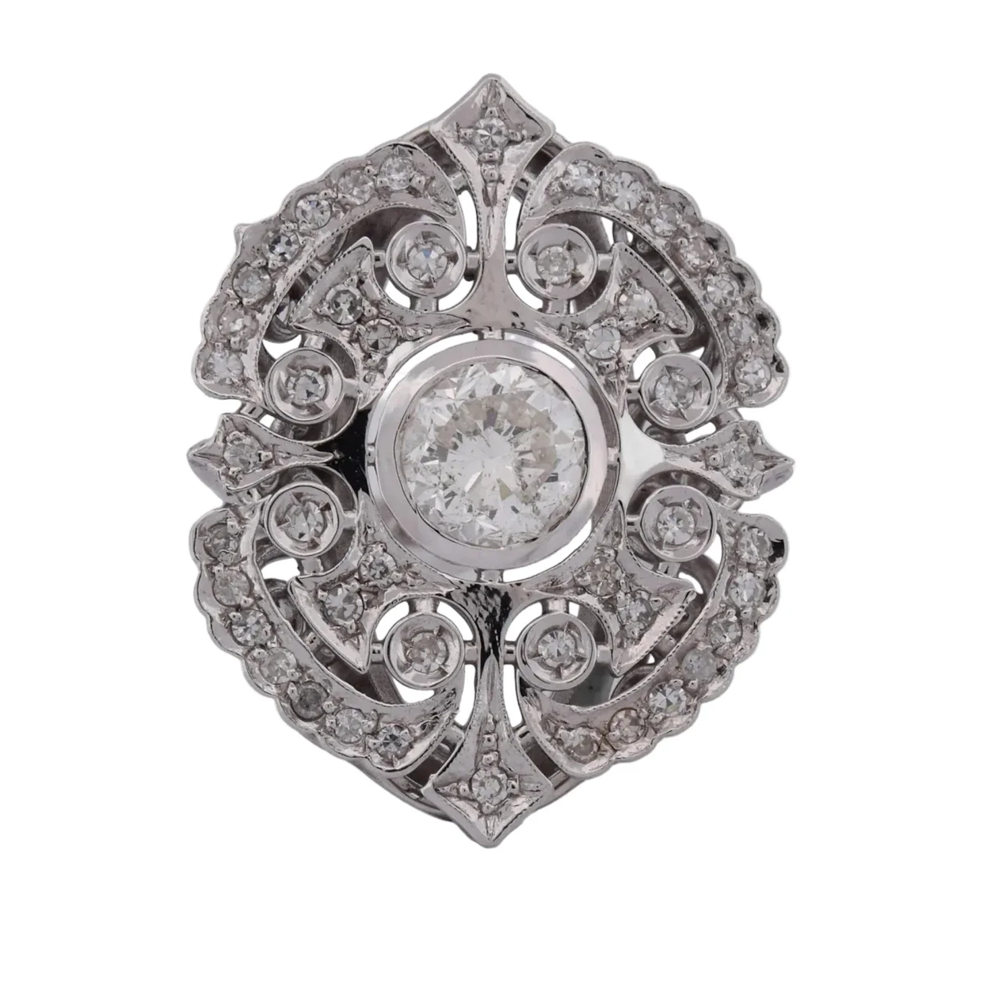 "Entourage" Ring in White Gold and Diamonds