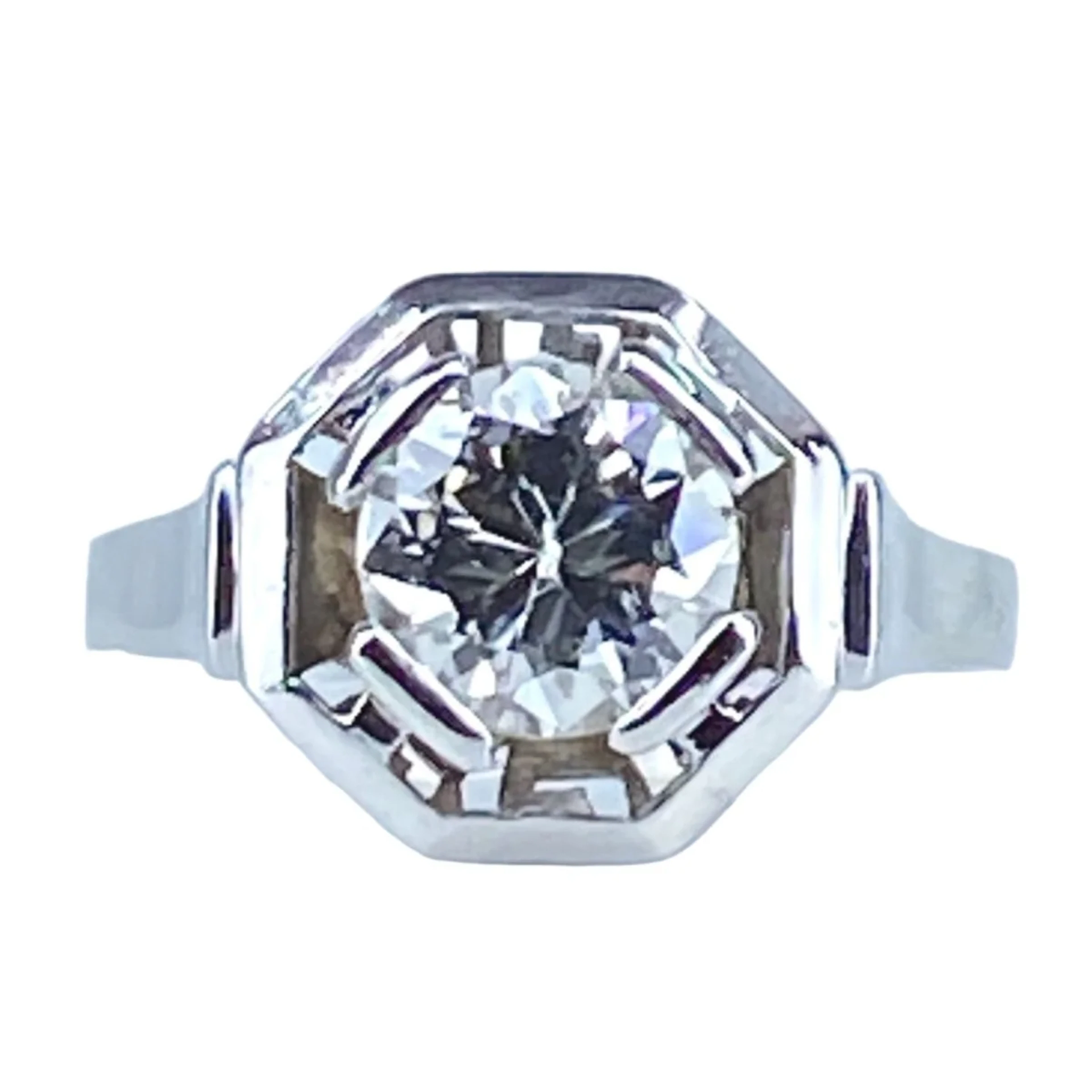 White gold and diamond ring
