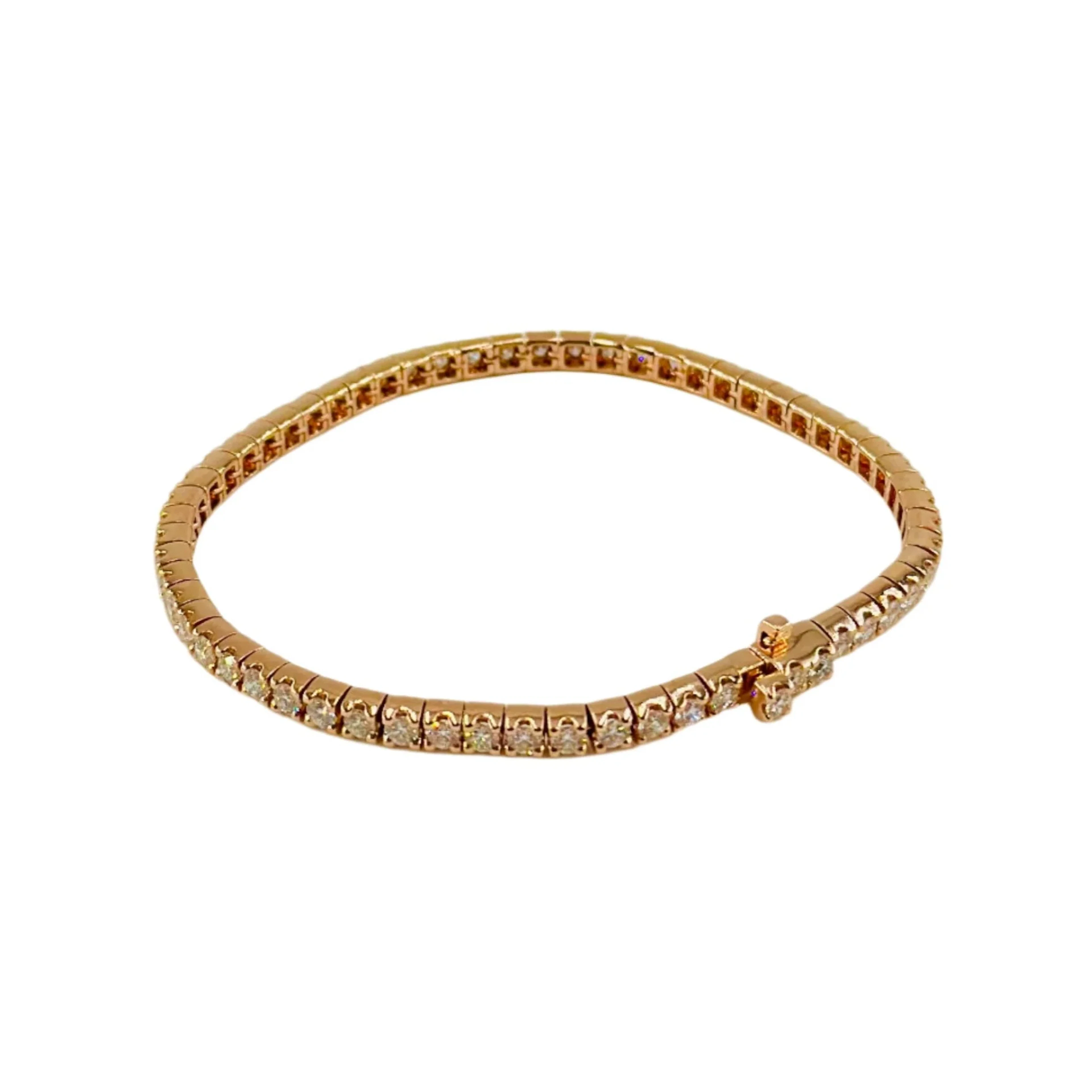 Bracelet Ligne en or rose et diamants