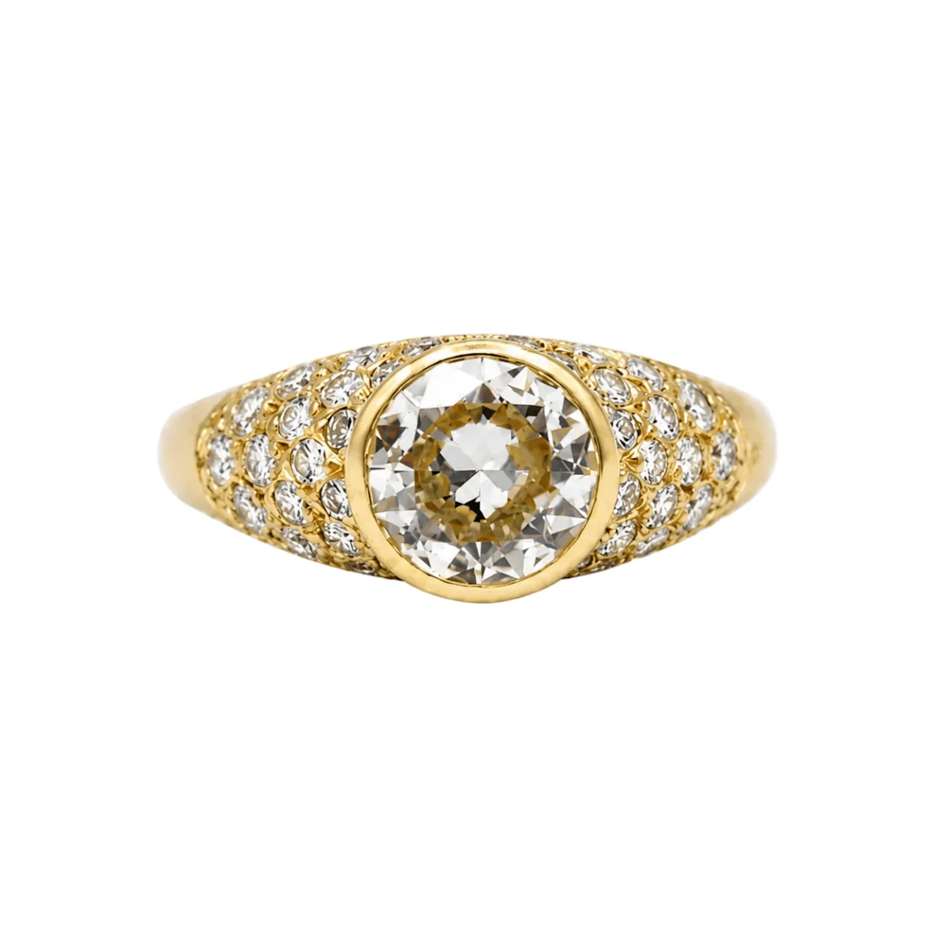 Yellow Gold and Diamond Bangle Ring