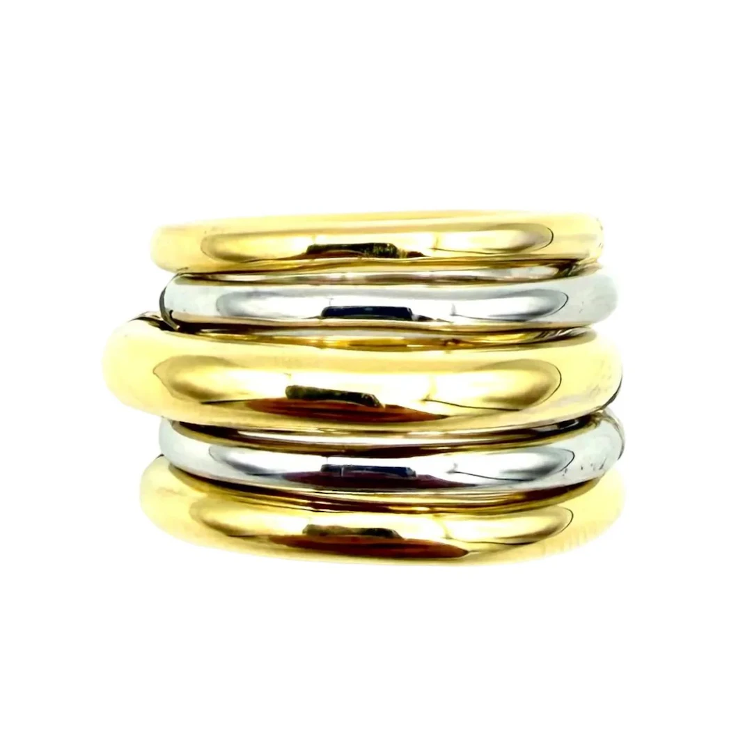 POMELLATO "Tubolare" Ring in white gold and yellow gold