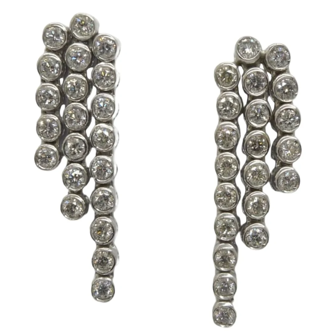 Gold and diamond earrings, 2.88 ct