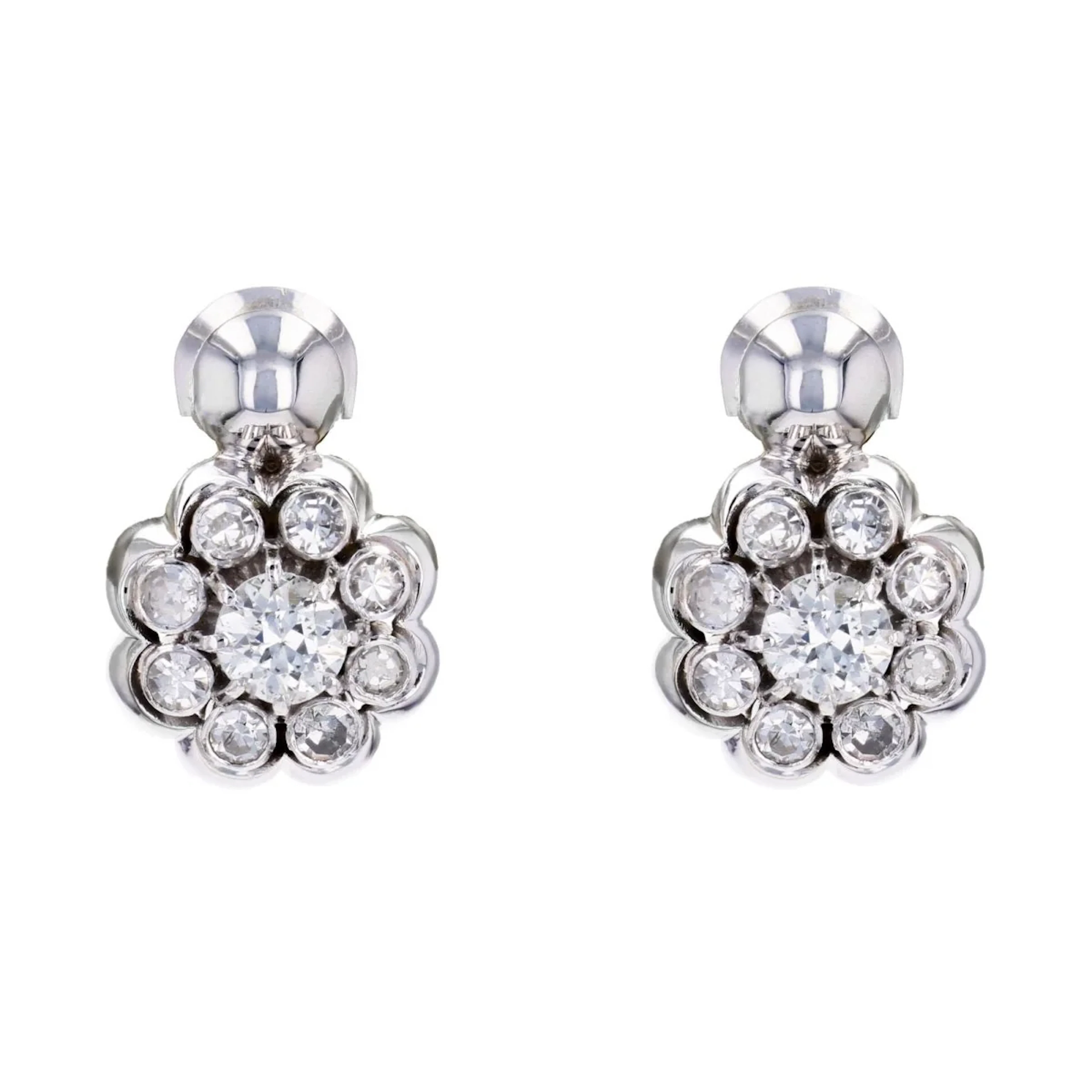 Earrings Clips in white gold and diamonds