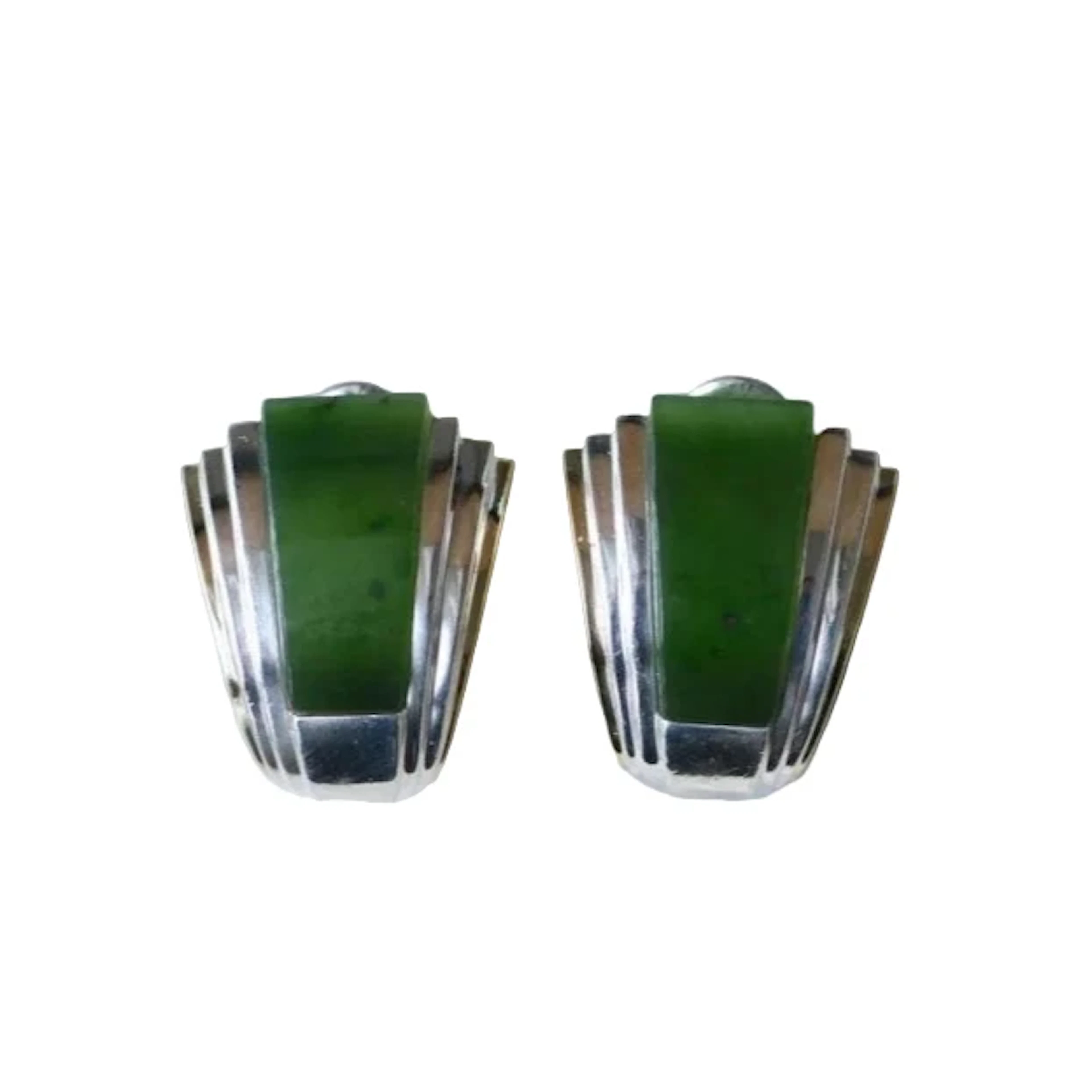 Earrings PUIFORCAT in gold, silver and jade