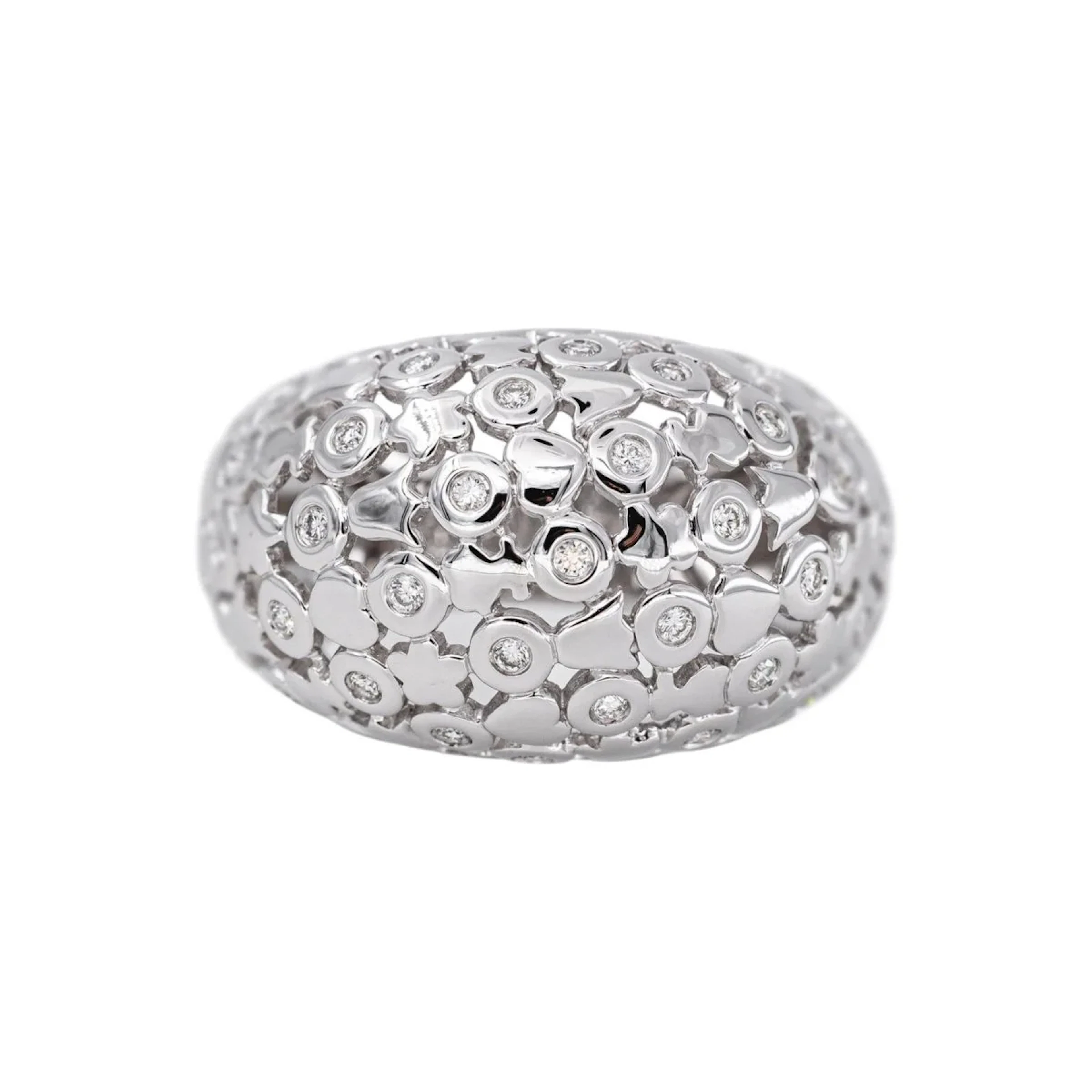 White Gold Diamond Dome Ring