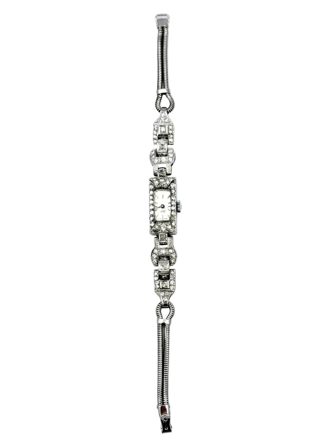 Montre en or blanc, platine et diamants