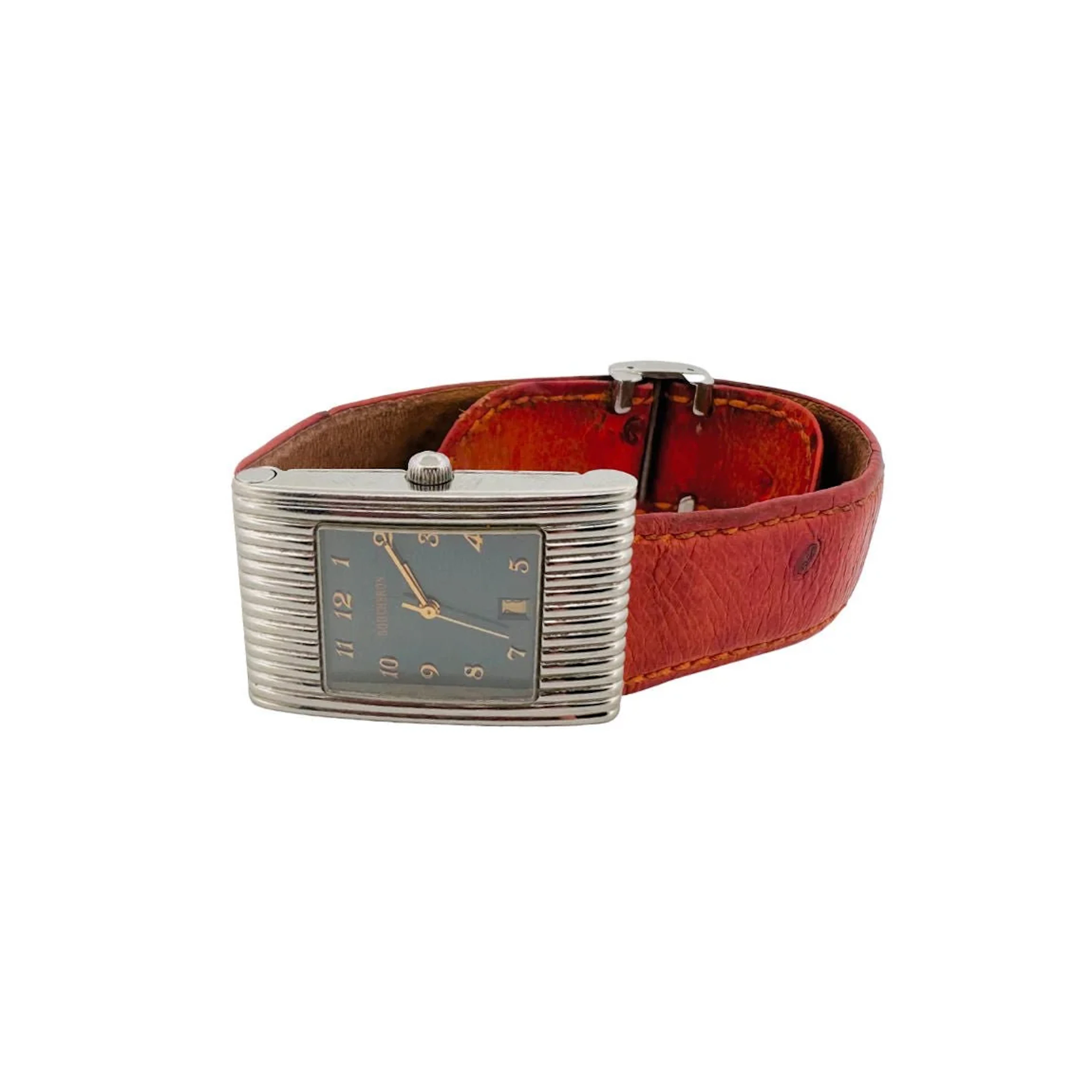 BOUCHERON “Reflet” watch in steel and leather