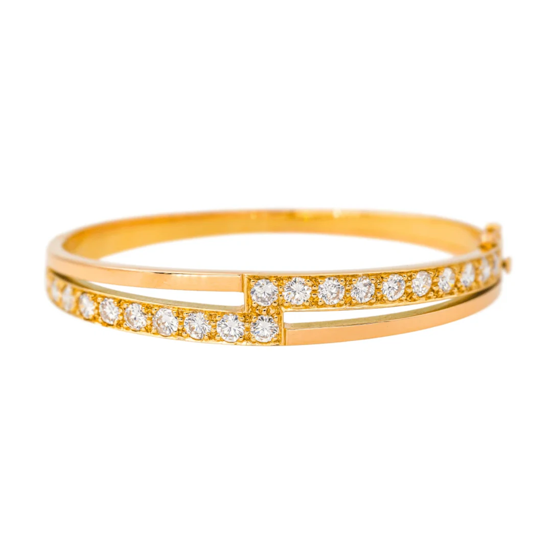 Bracelet Jonc en or jaune et diamants