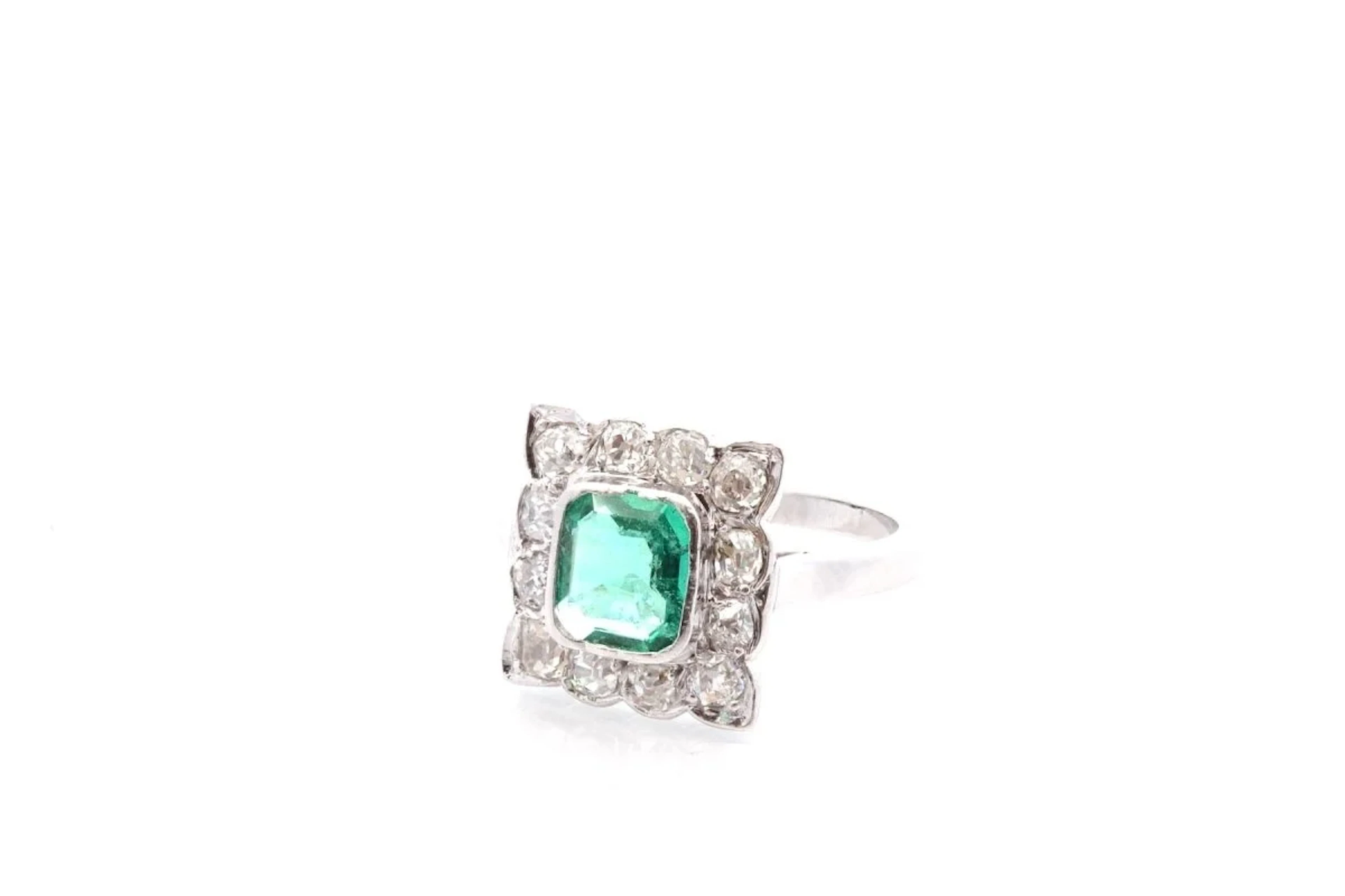 Bague vintage en or et émeraude