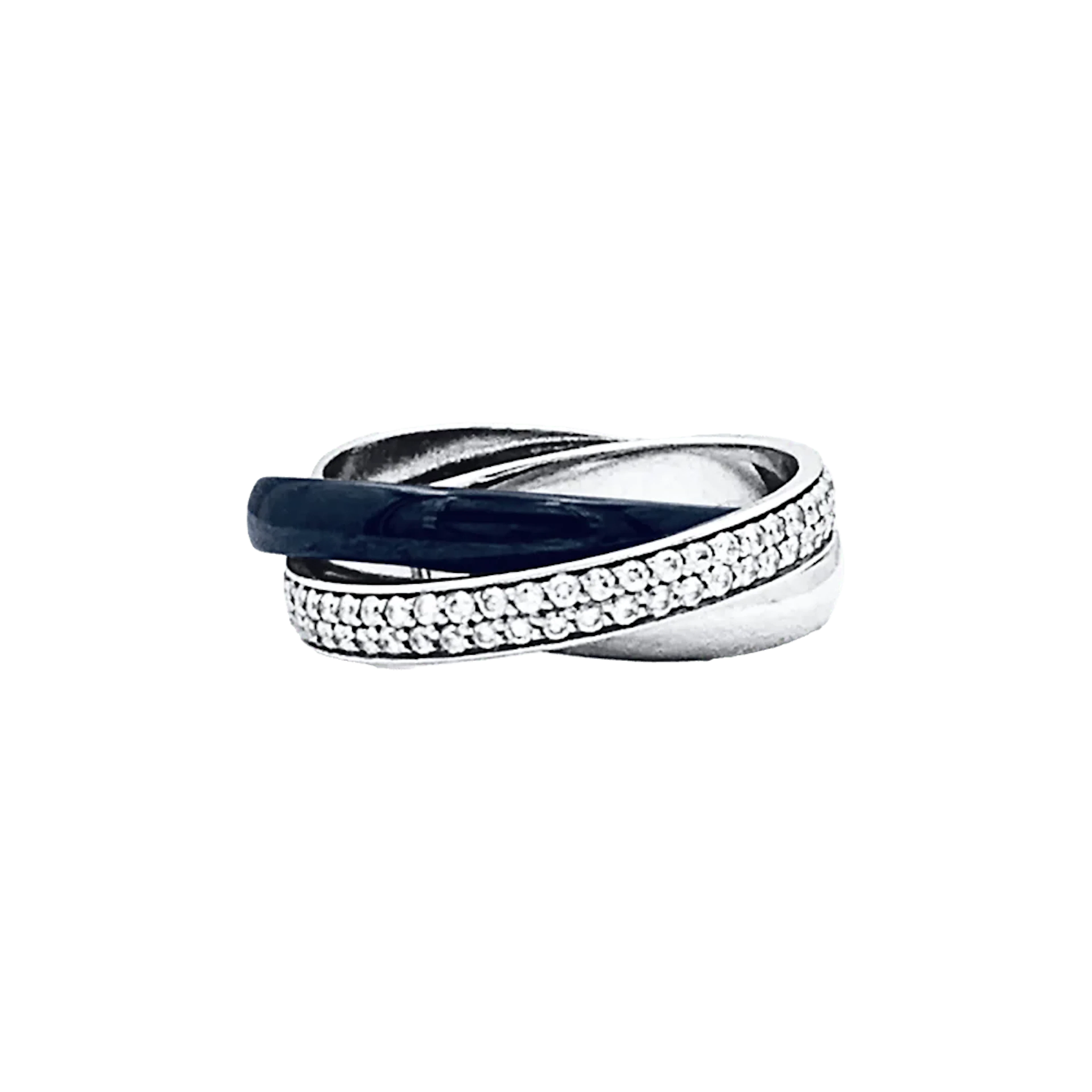 CARTIER "Trinity" Wedding band ring in white gold, platinum, ceramic