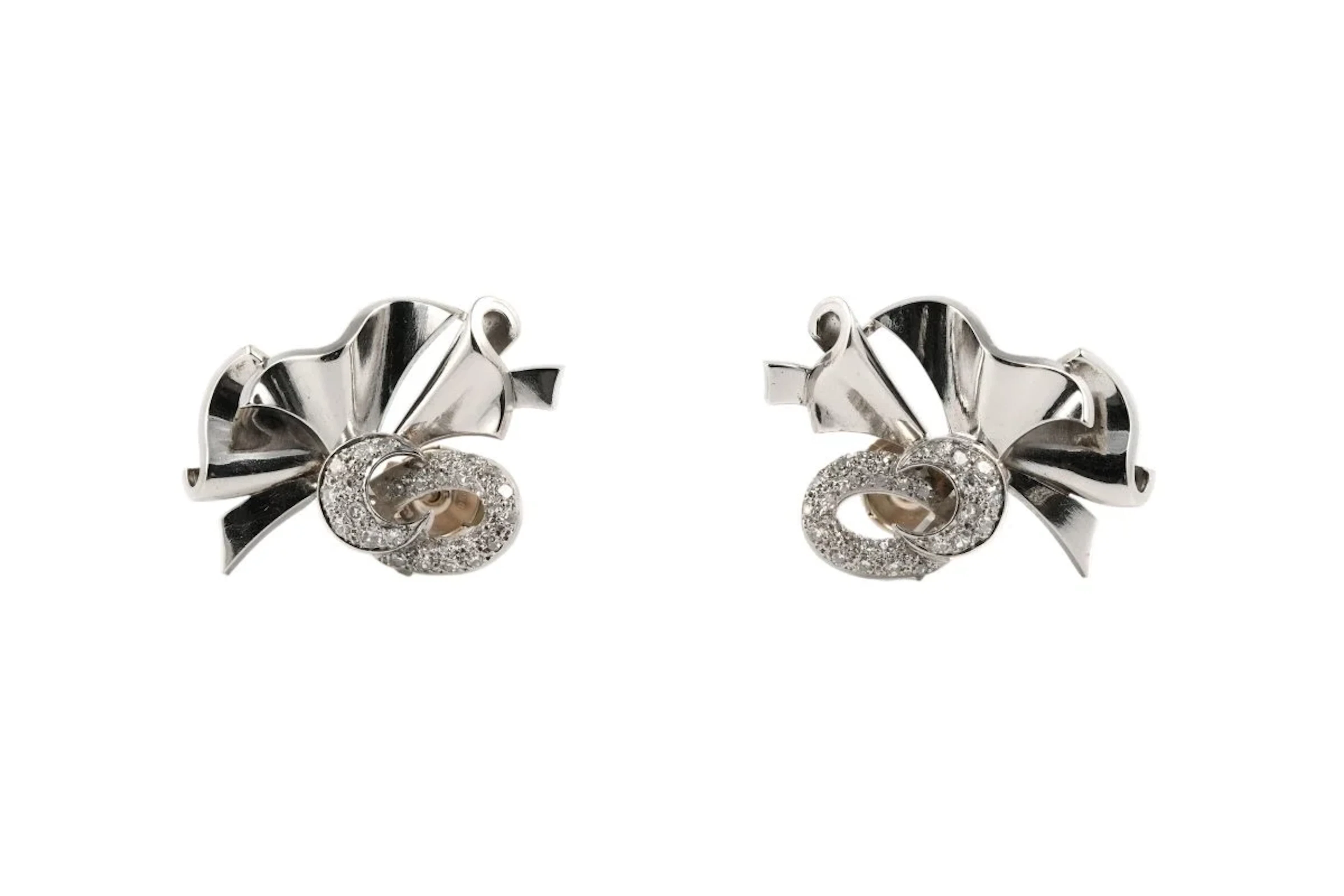 White Gold and Diamond Earrings