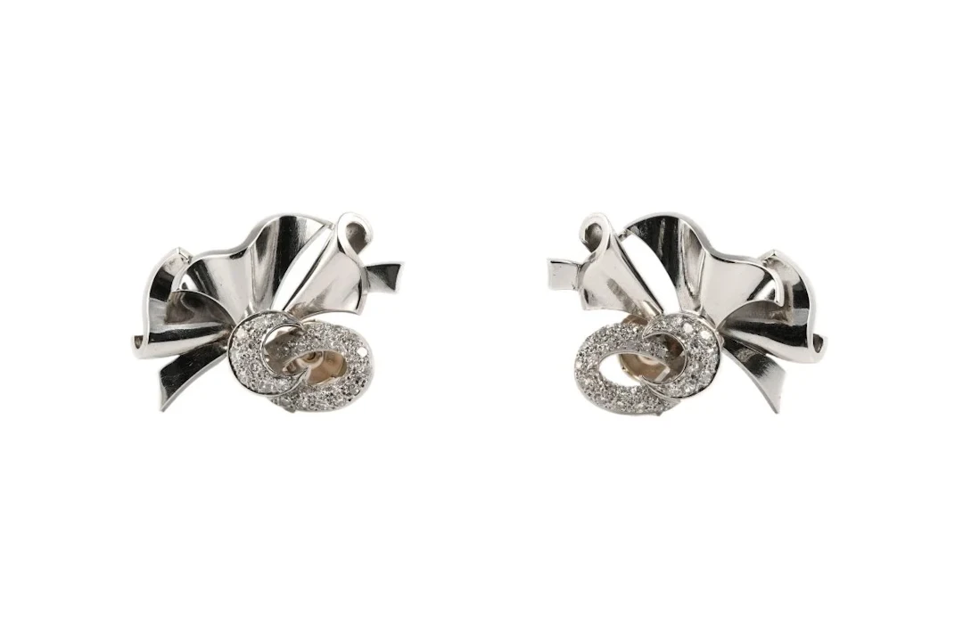 White Gold and Diamond Earrings