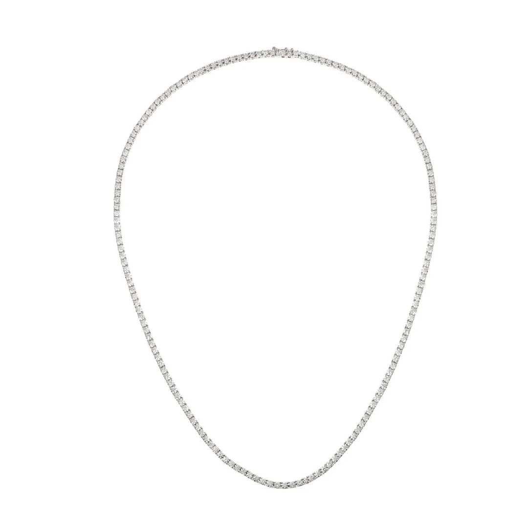 Rivière Diamond Necklace 10.15 Carats 18 Carat White Gold
