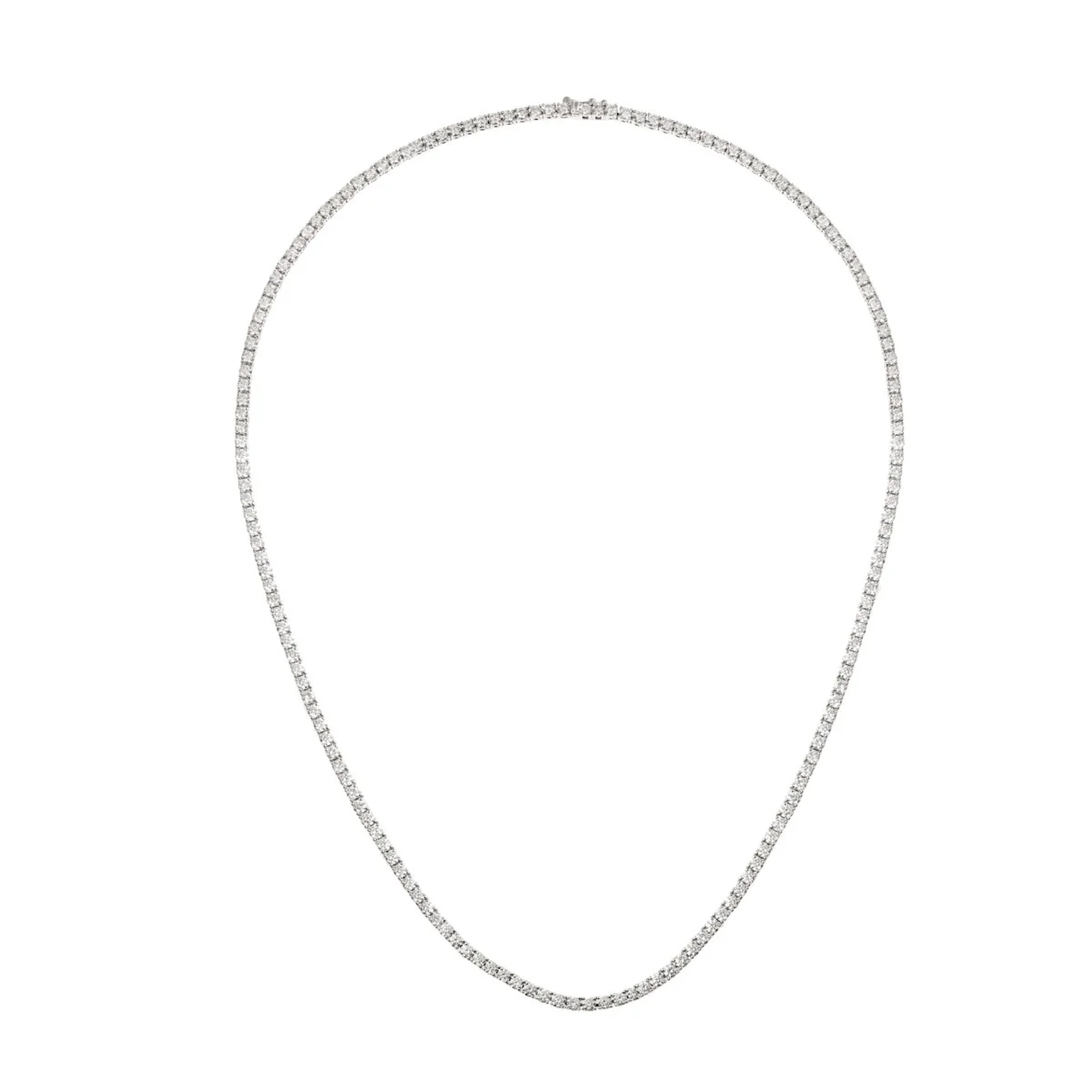 Rivière Diamond Necklace 10.15 Carats 18 Carat White Gold