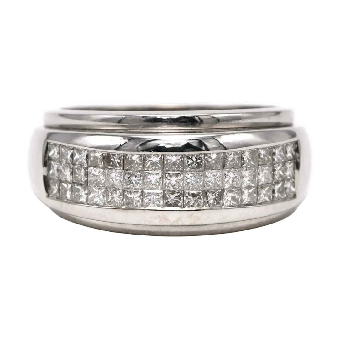 Ring Jonc in white gold and diamonds