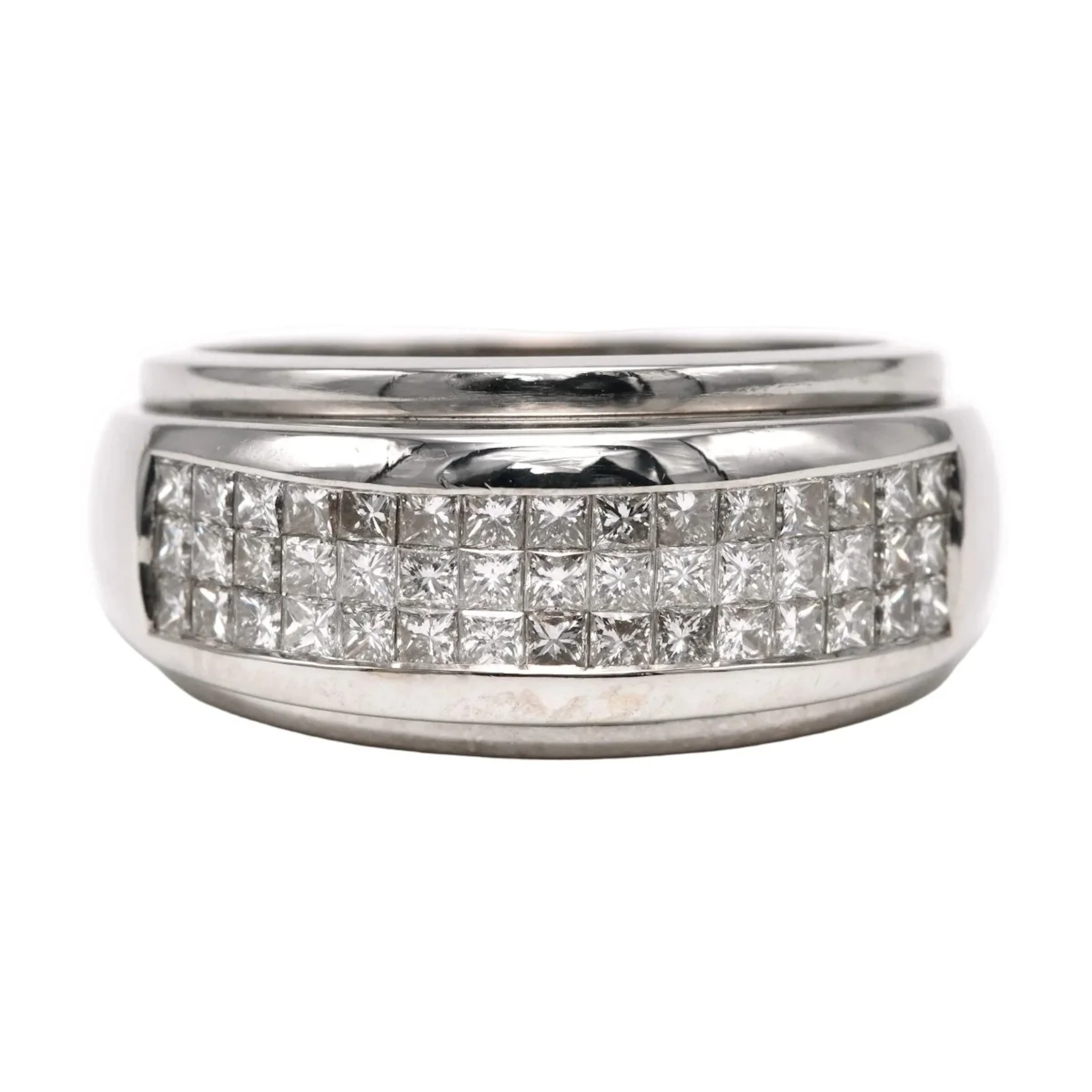 Ring Jonc in white gold and diamonds