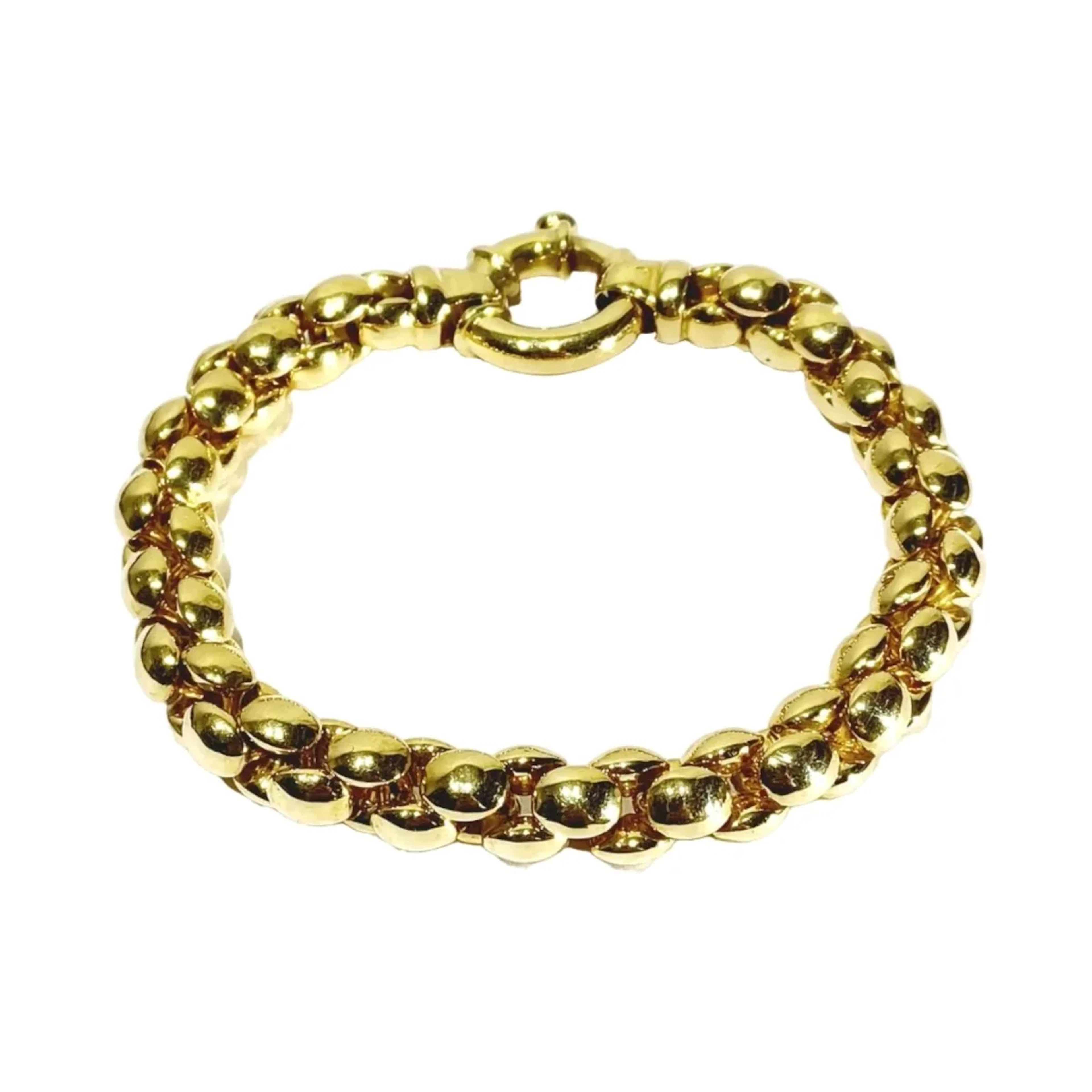 Yellow gold and sapphire mesh bracelet