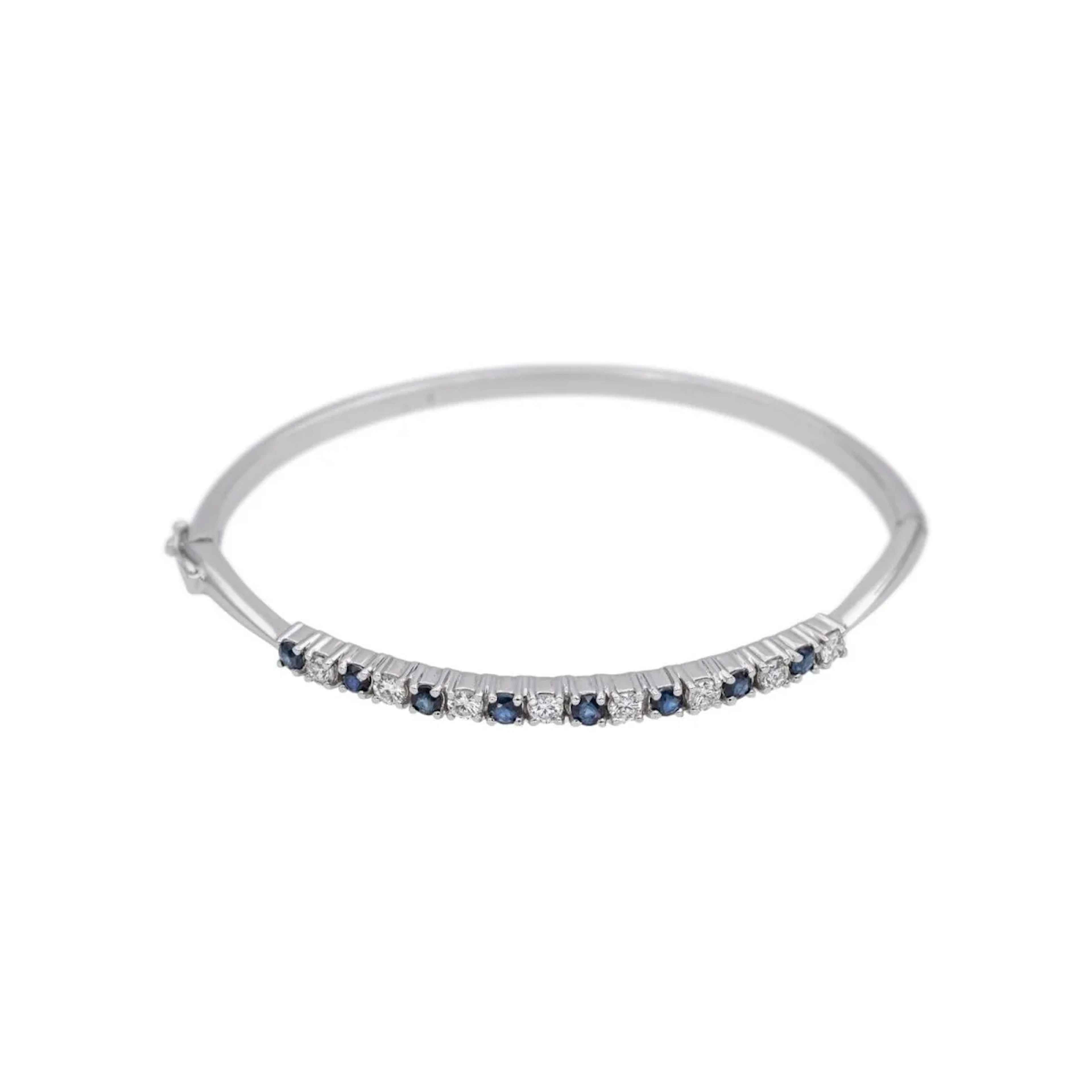 Bracelet Jonc en or blanc, saphirs et diamants