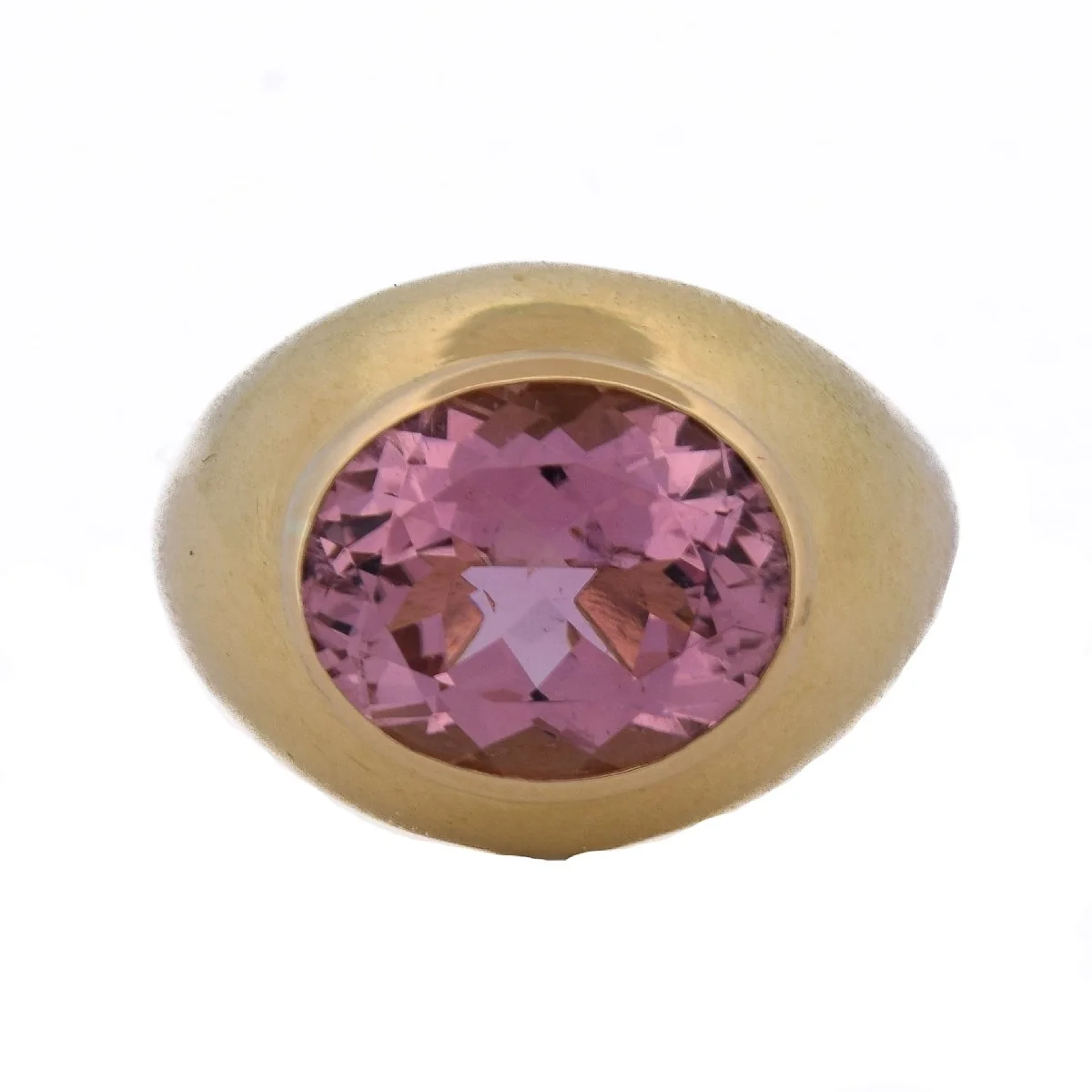 Yellow gold and Tourmaline Solitaire Ring