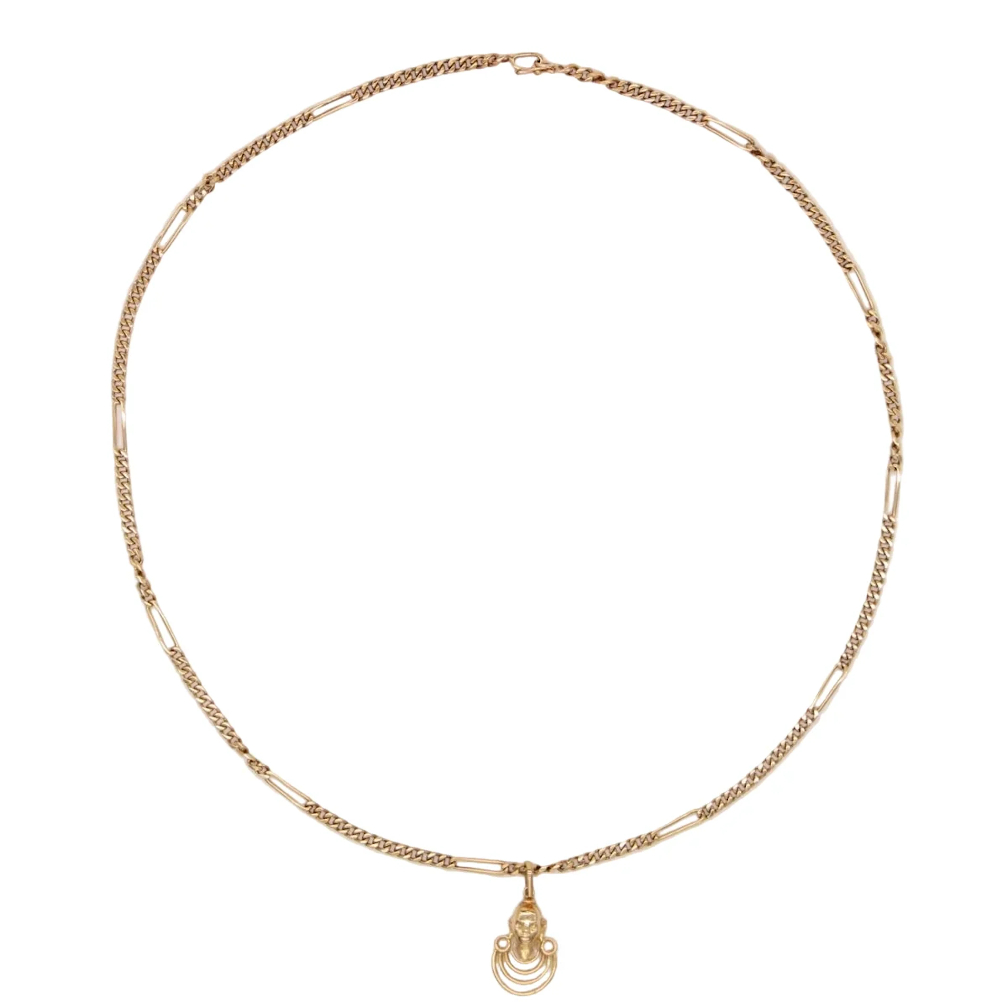 Yellow gold pendant necklace