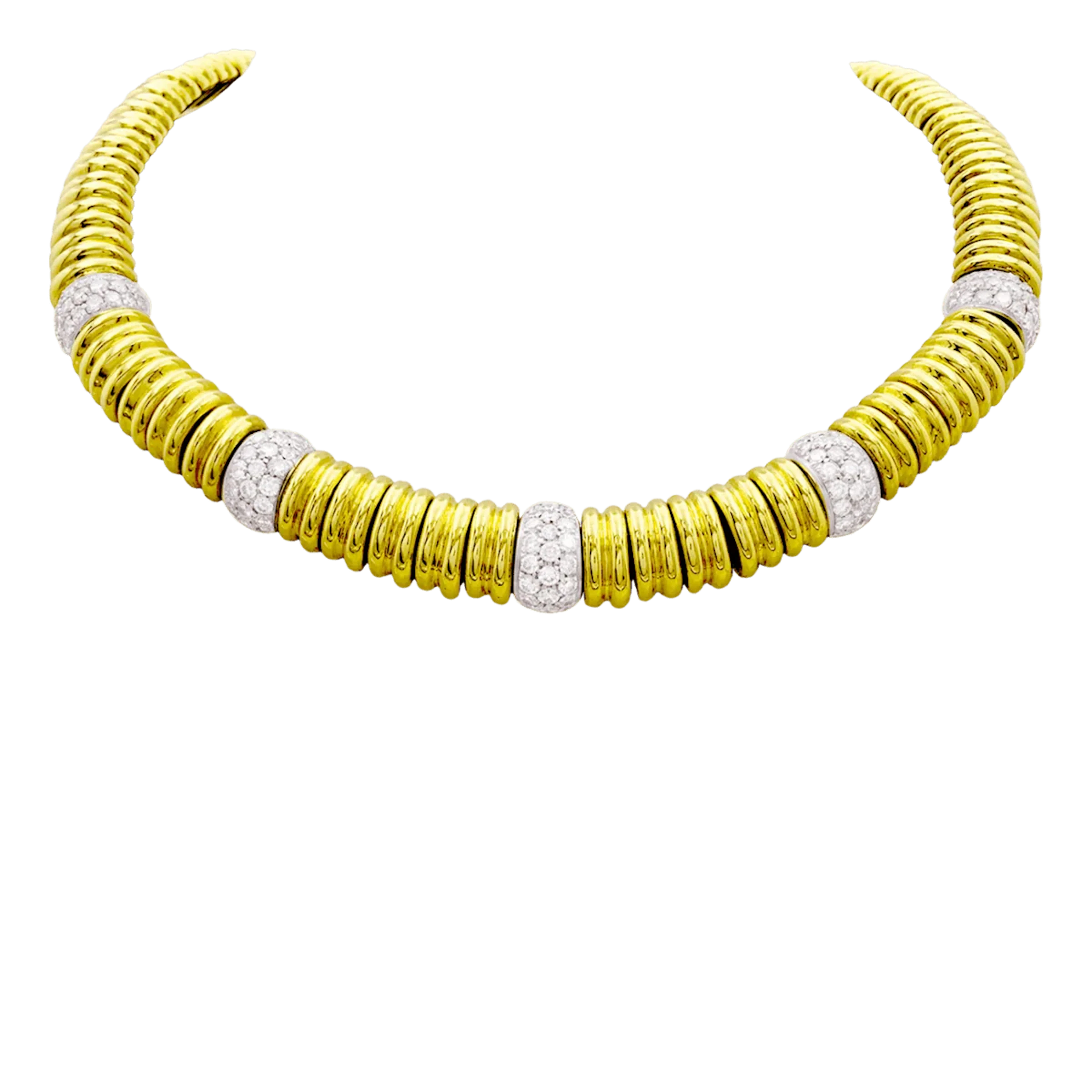Choker Necklace in White gold, Yellow gold, and Diamonds