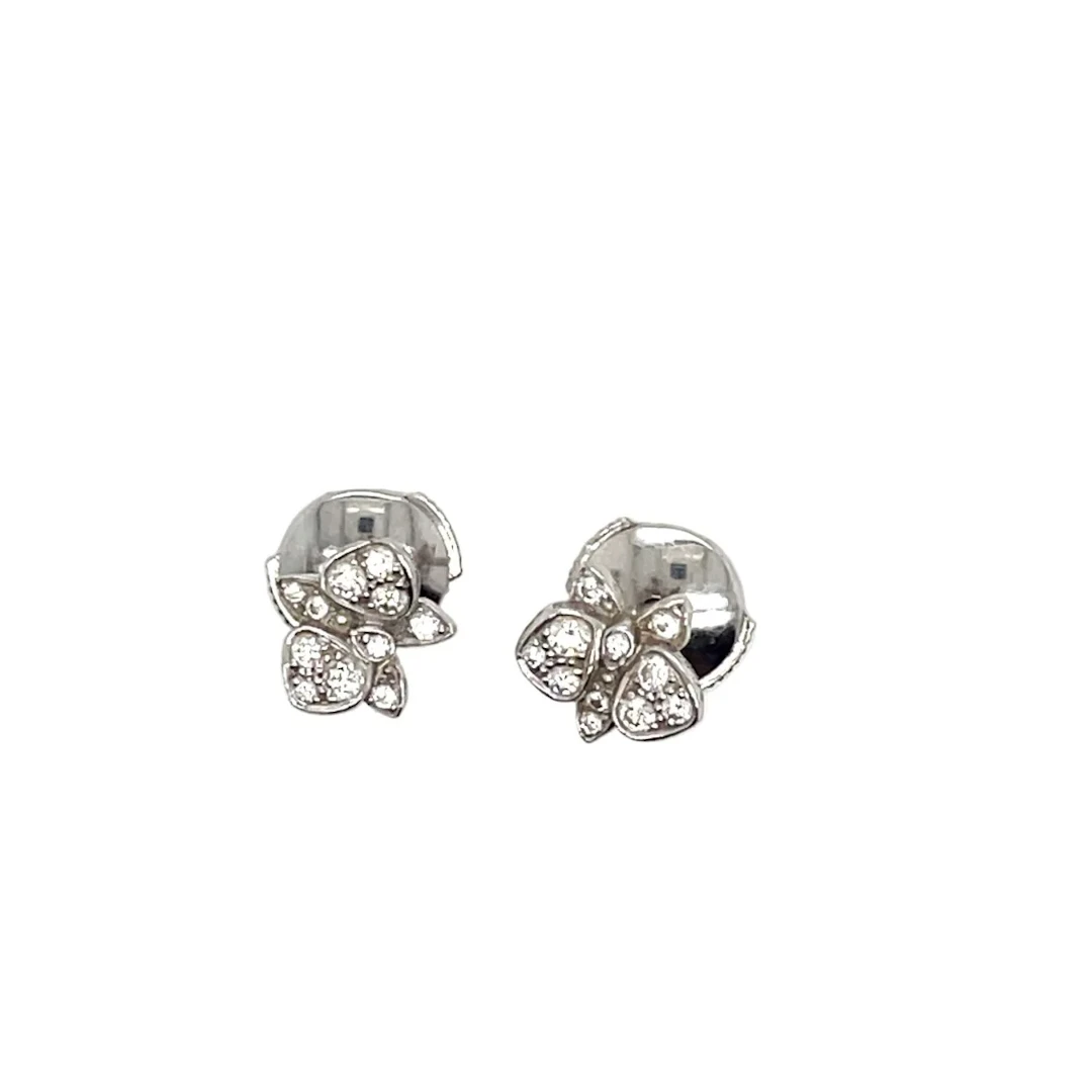 Cartier "Caresse d'orchidées" stud earrings in white gold and diamonds