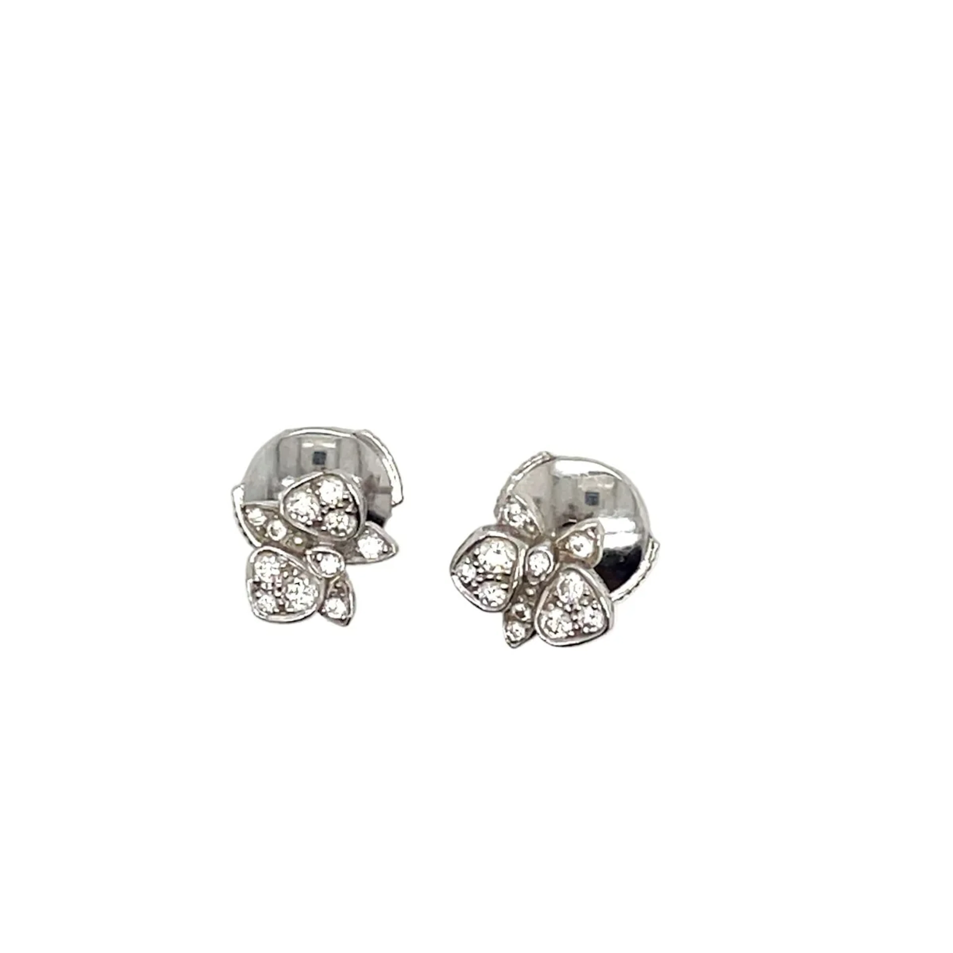 Cartier "Caresse d'orchidées" stud earrings in white gold and diamonds