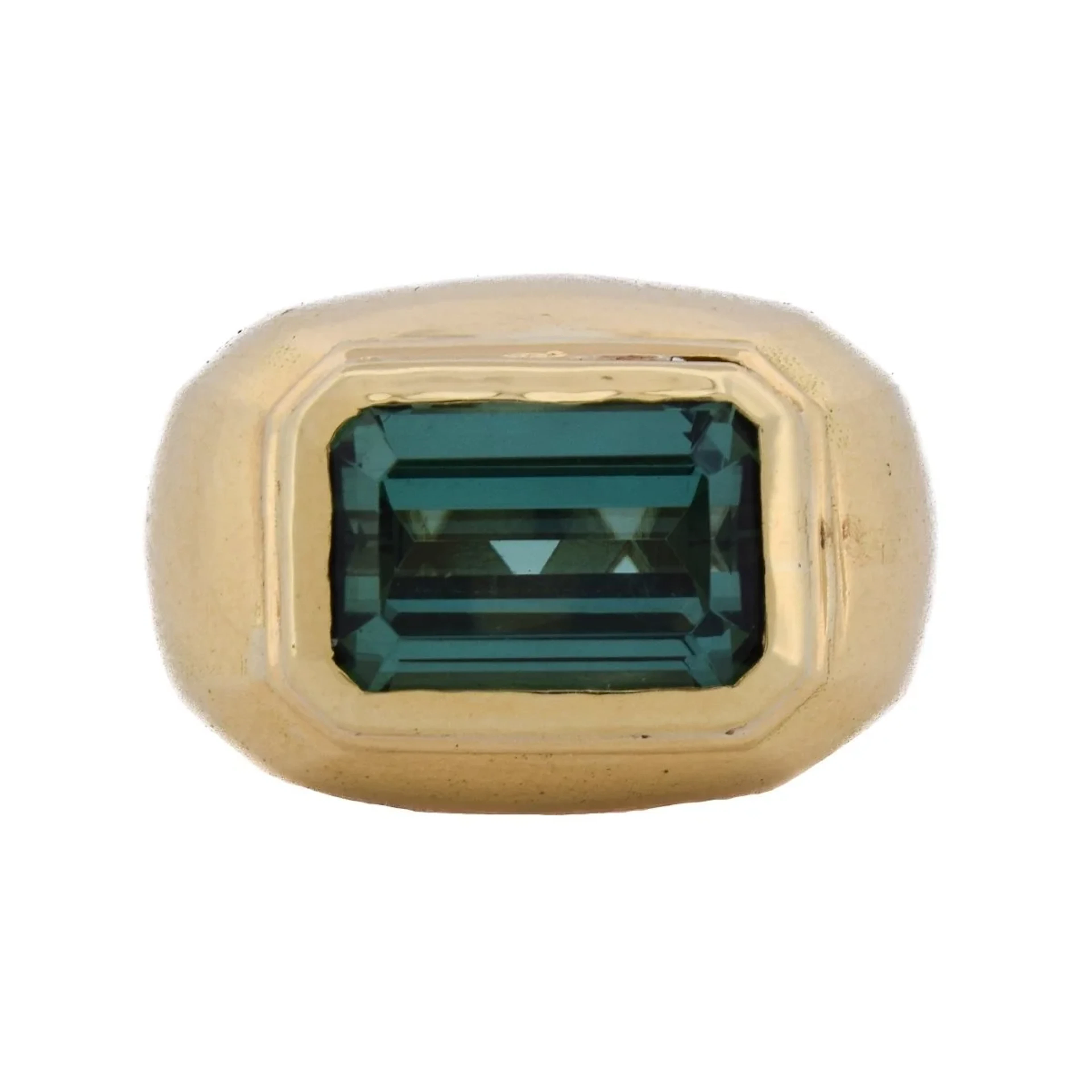 Yellow gold and Tourmaline Signet ring