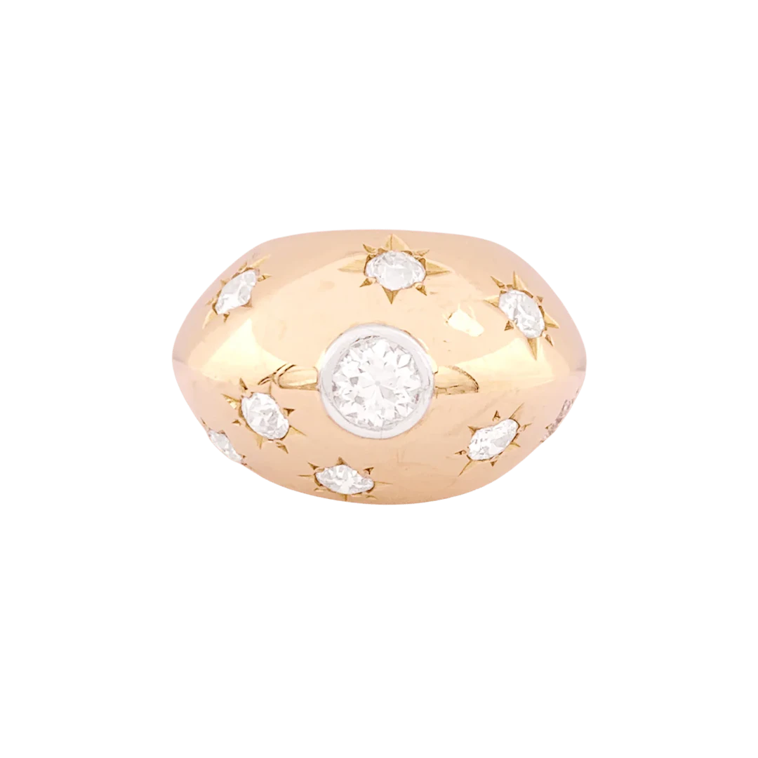 Rose gold and Diamond Bangle Ring