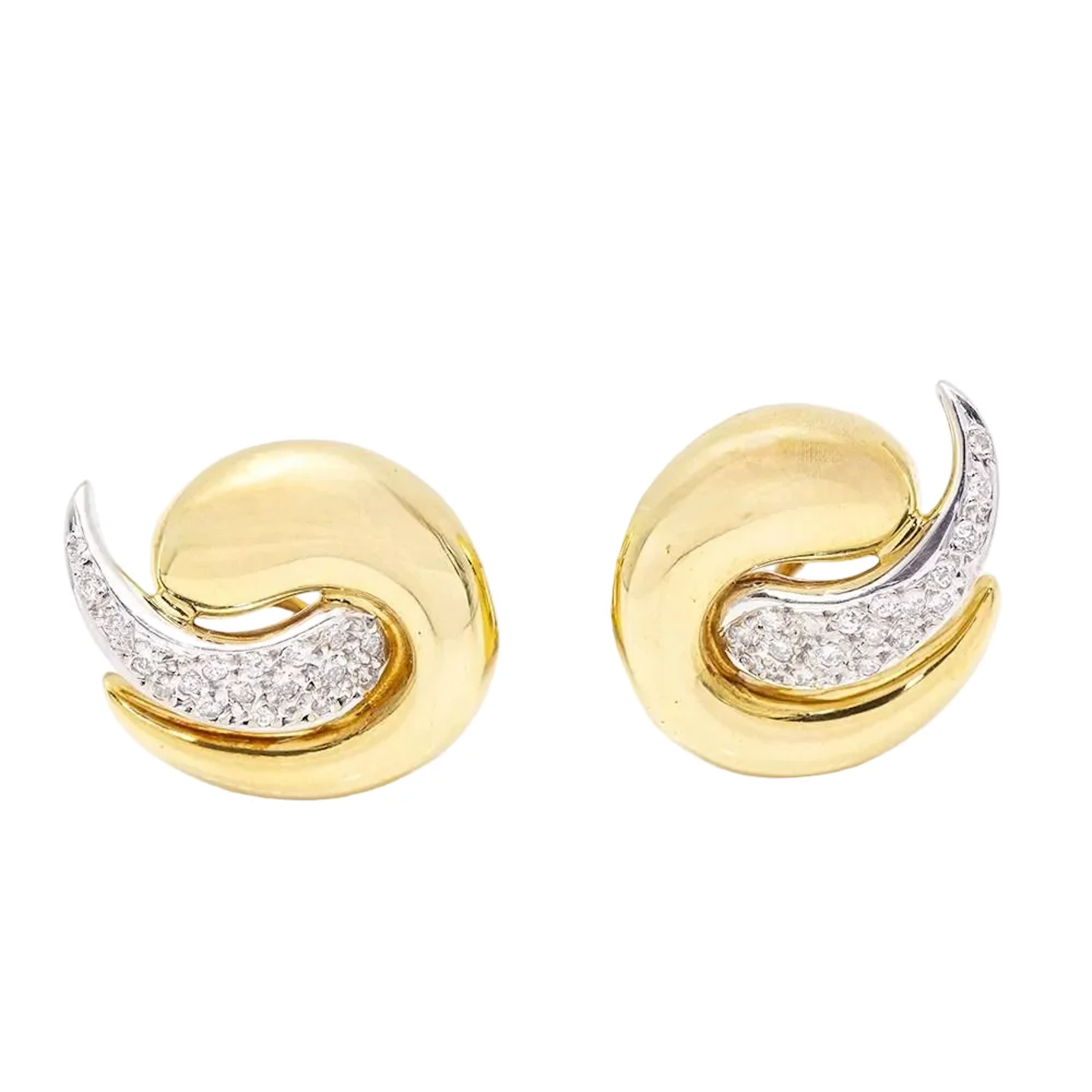 Earrings Fleas in white gold, yellow gold and diamonds