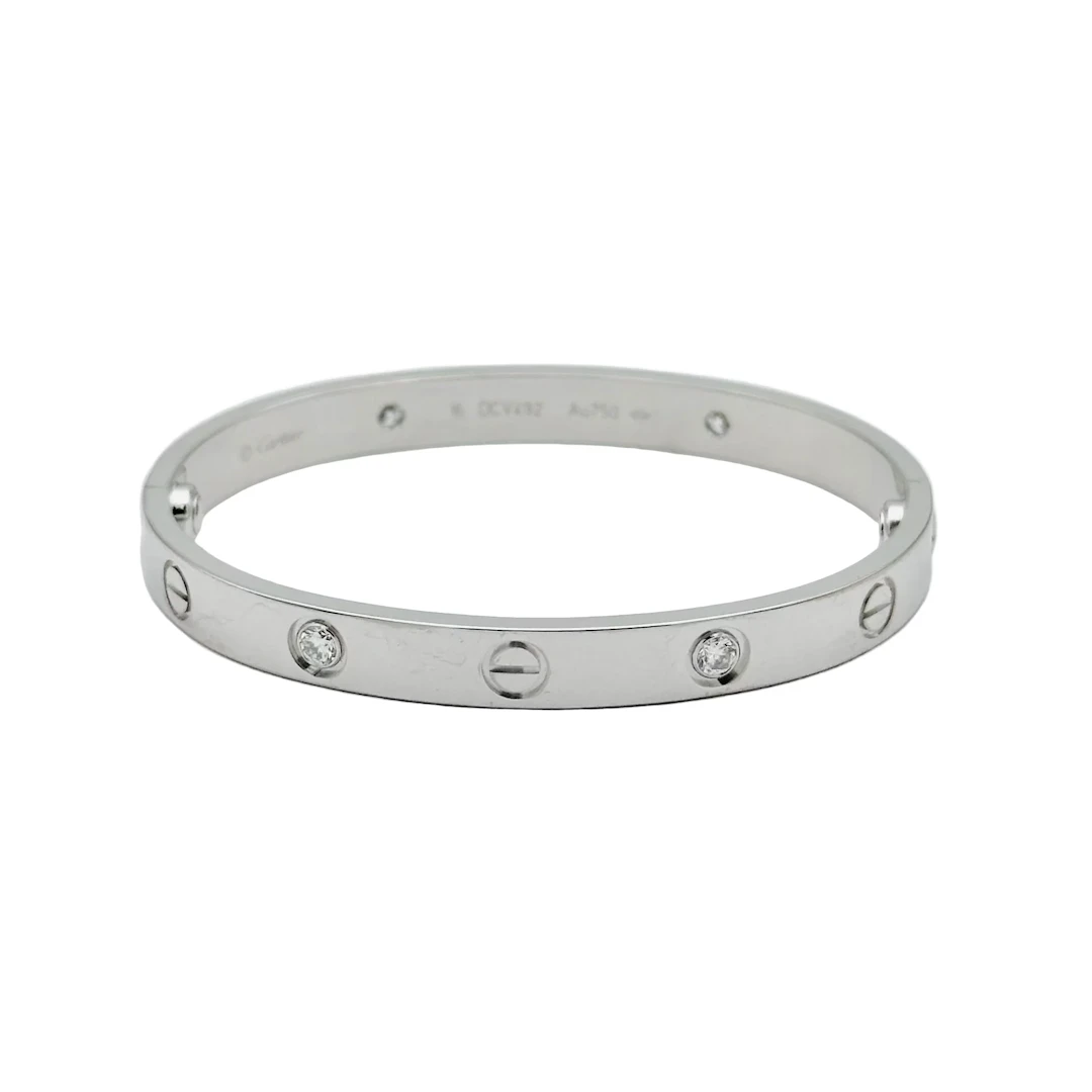 CARTIER “Love” bangle bracelet in white gold and diamonds