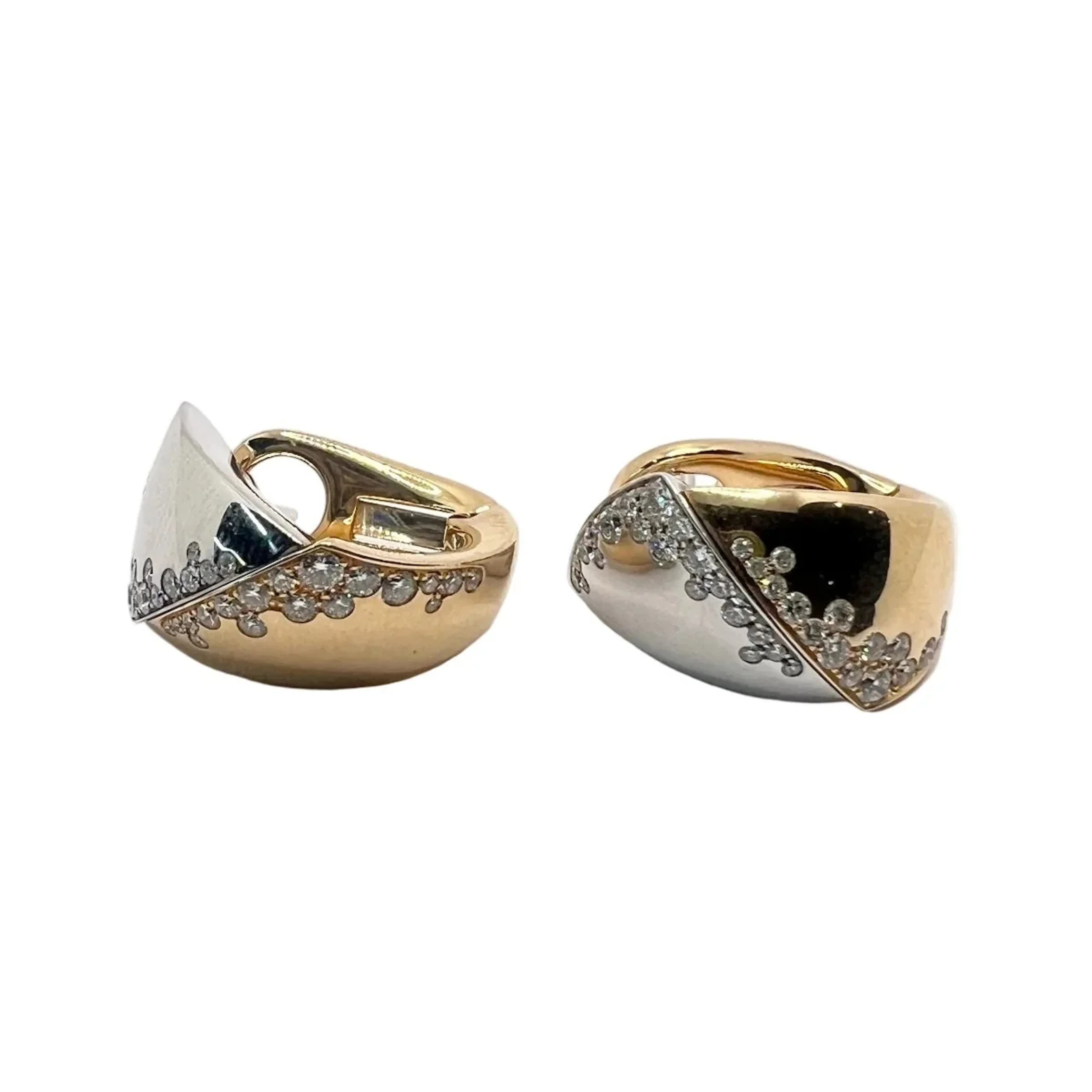 GIORGIO VISCONTI Clip-On Earrings in white gold, rose gold, and diamonds