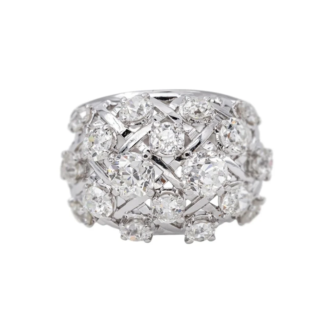 Platinum Diamond Dome Ring