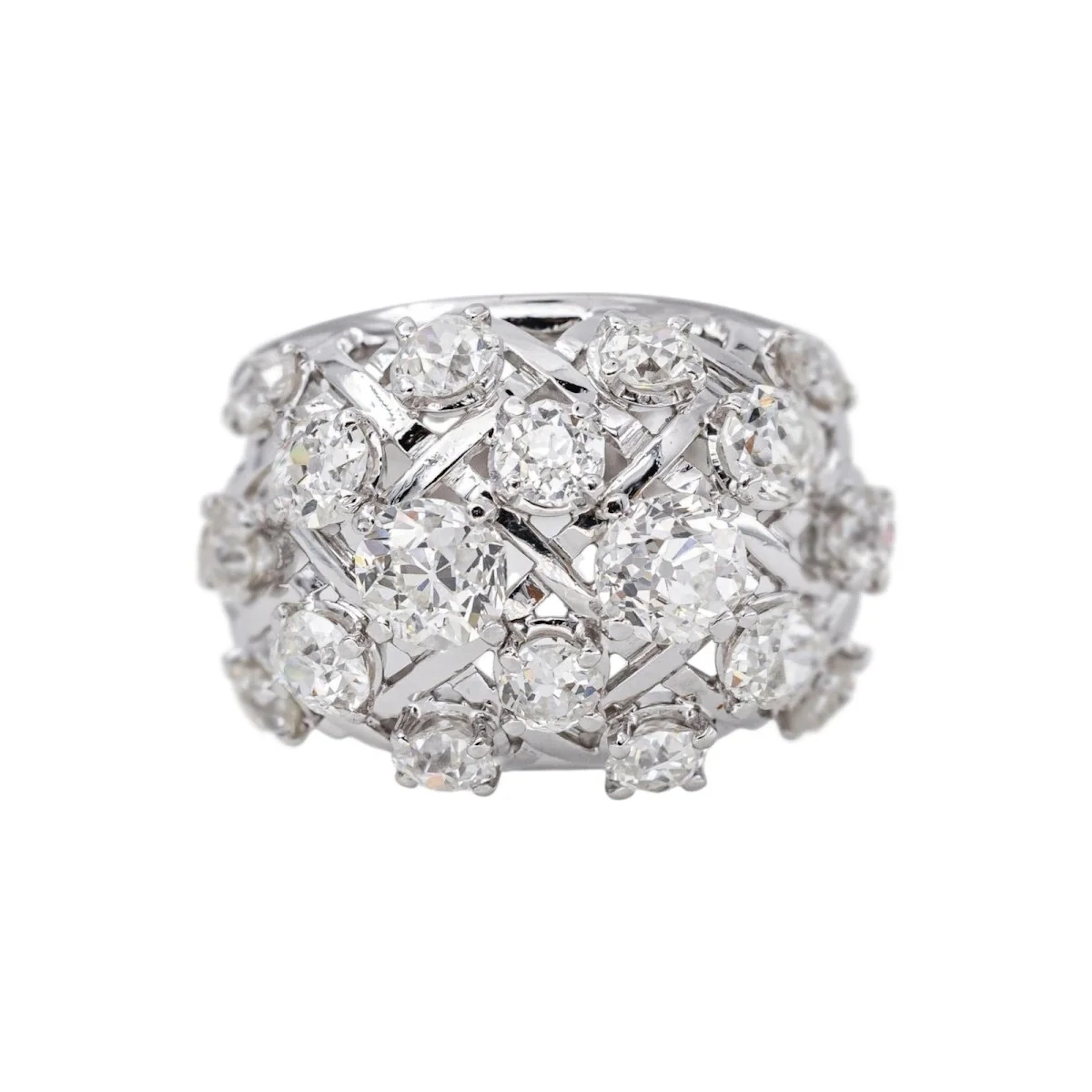 Platinum Diamond Dome Ring