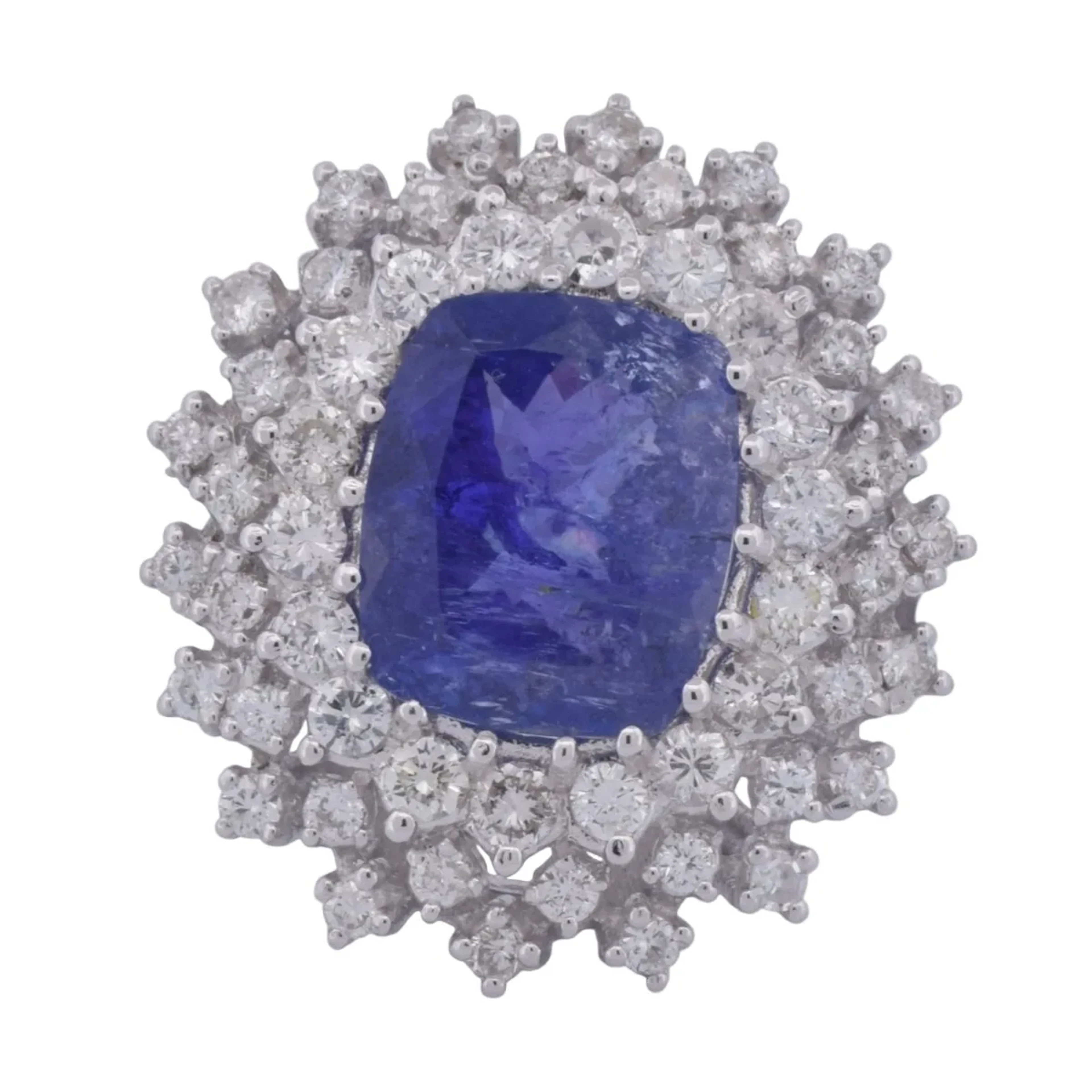 Ring Surrounding in white gold, tanzanite and diamonds
