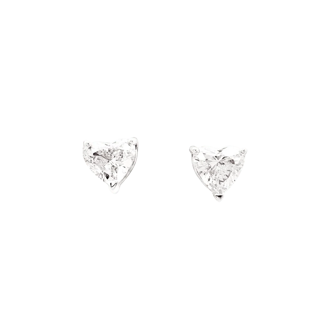 Boucles d'oreilles Puces en or blanc et diamants