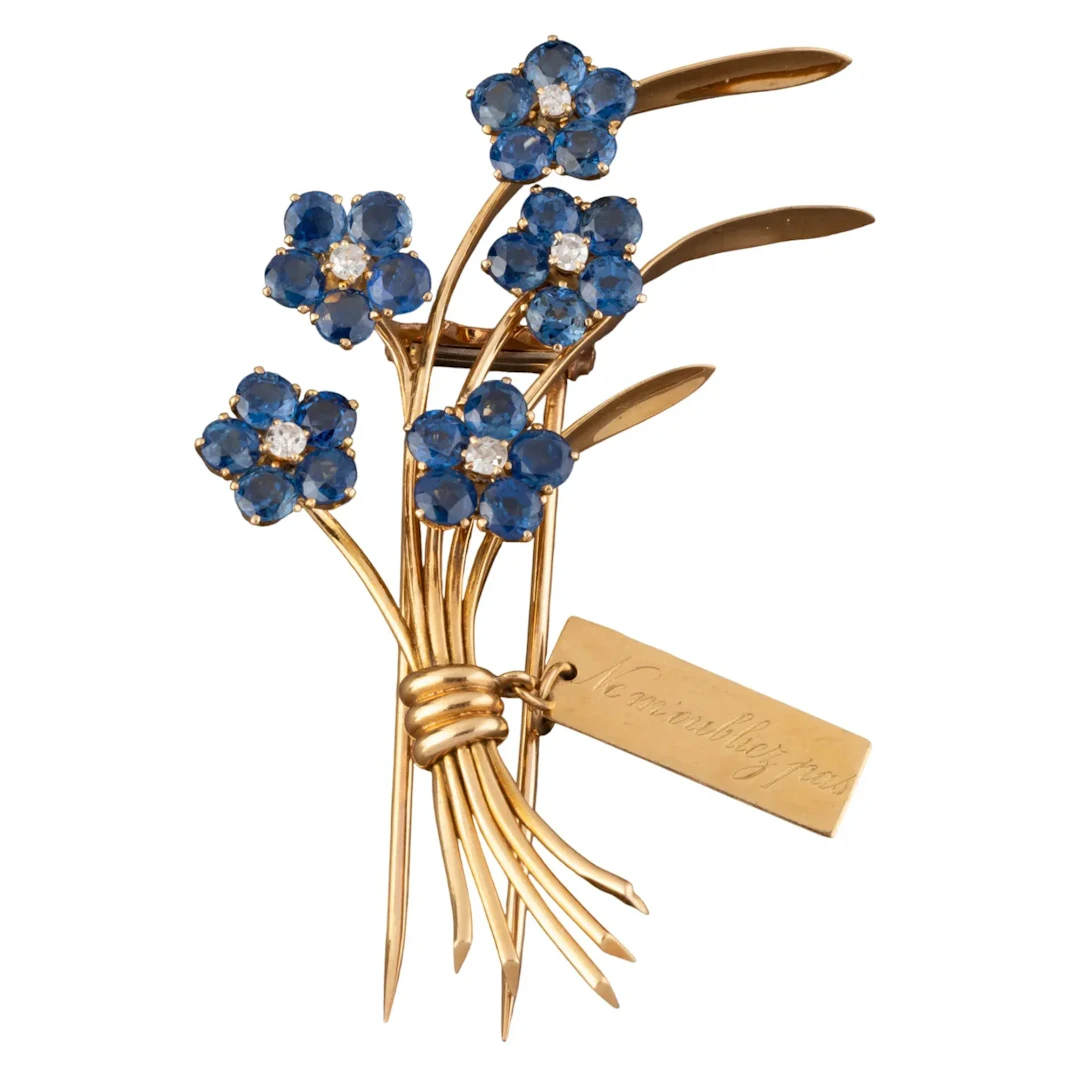 VAN CLEEF & ARPELS "Ne m'oubliez pas" Clip Brooch in yellow gold