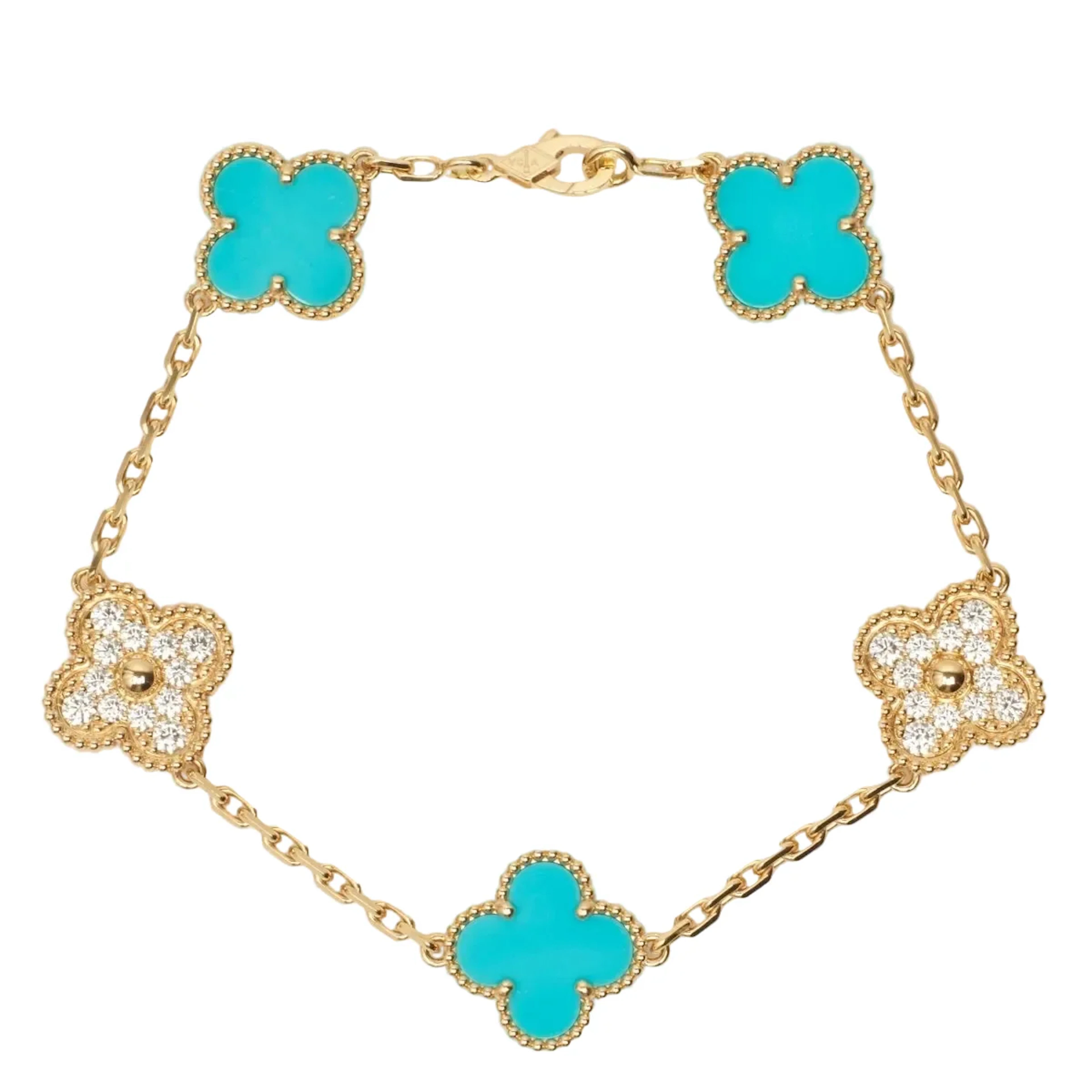 VAN CLEEF & ARPELS "Vintage Alhambra" Charm Bracelet in yellow gold