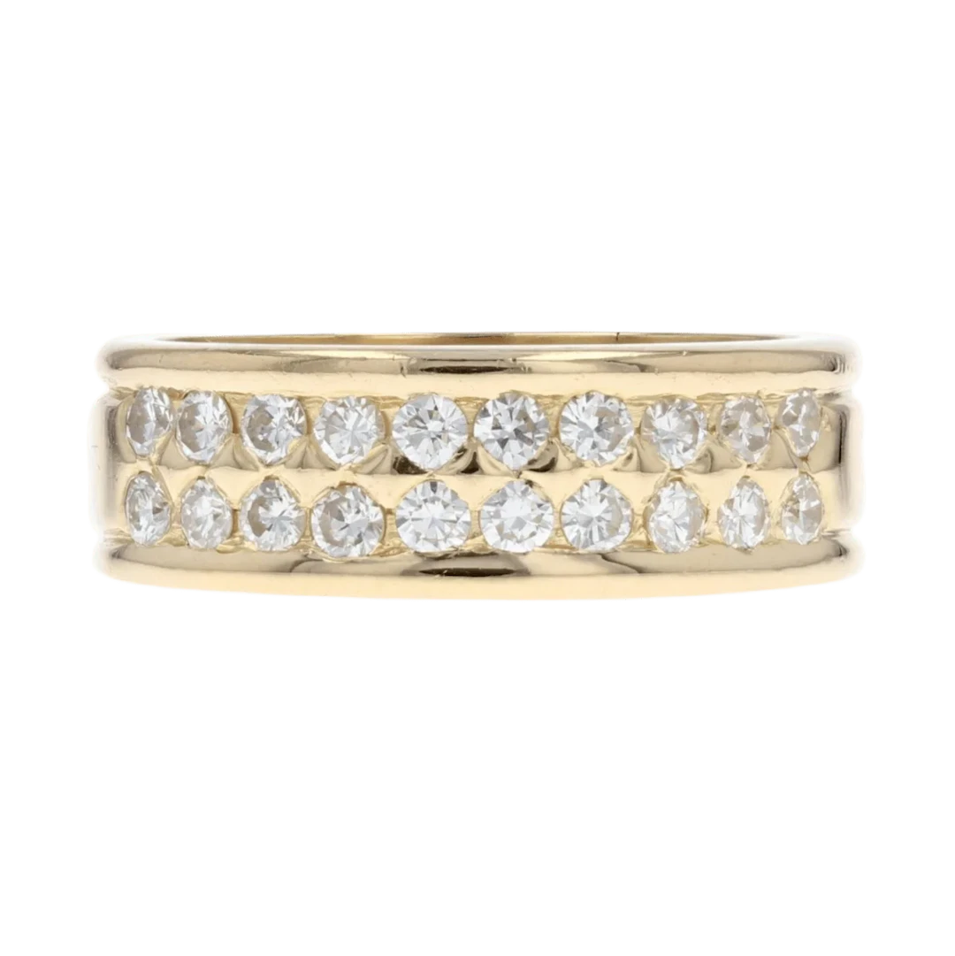 Alliance ring in yellow gold and diamonds