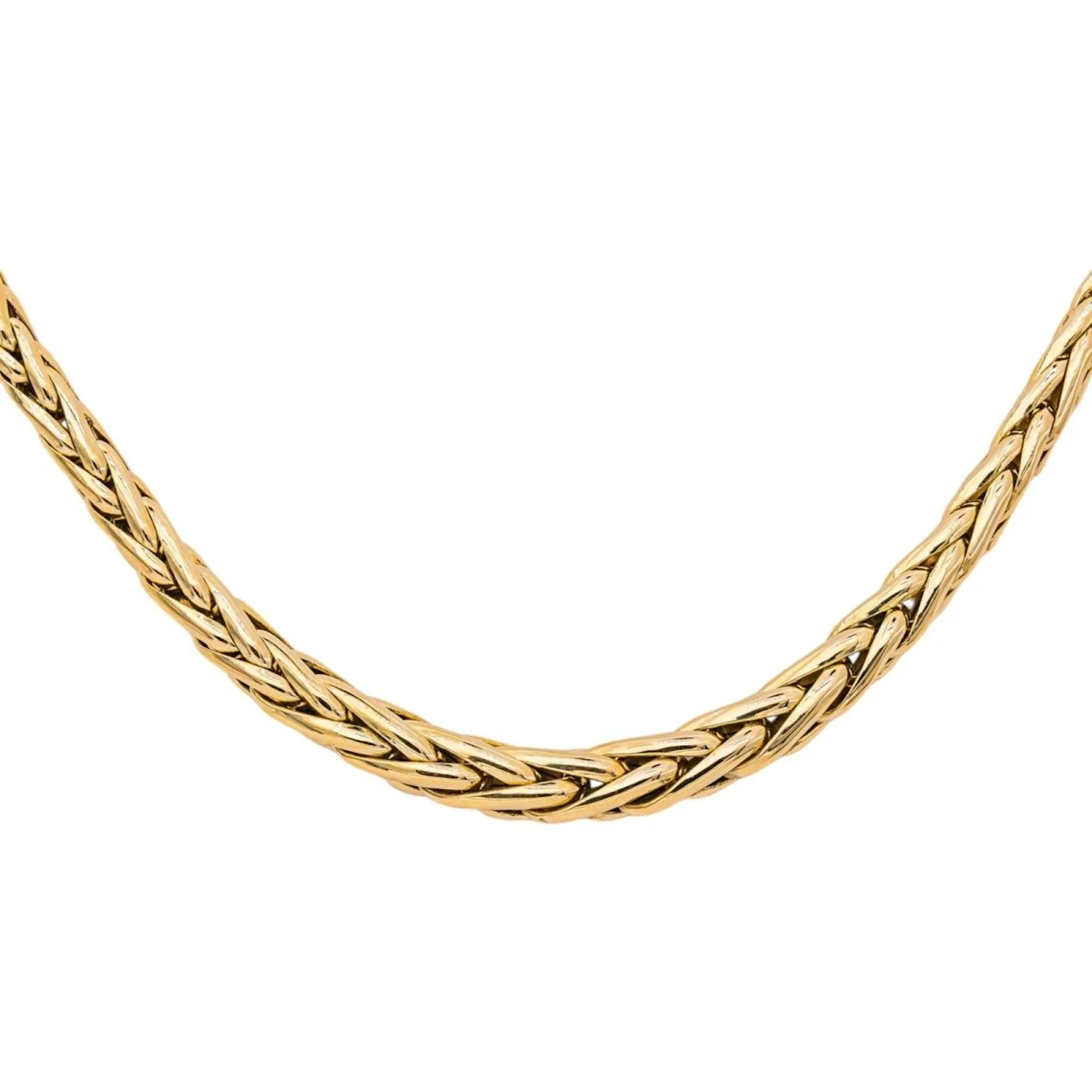 Yellow Gold Palm Leaf Link Necklace