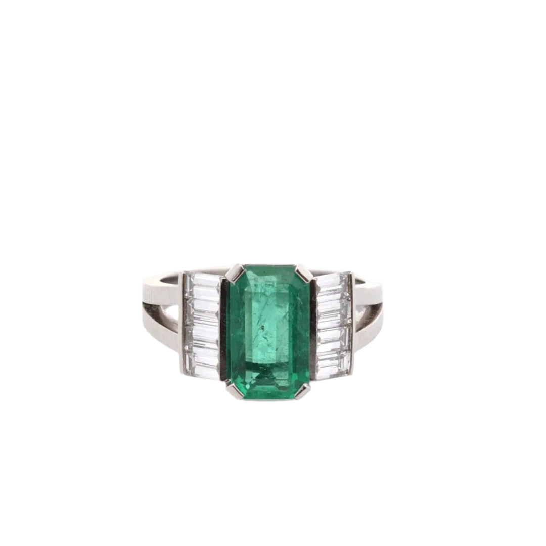 Platinum, Emerald and Diamond Entourage Ring