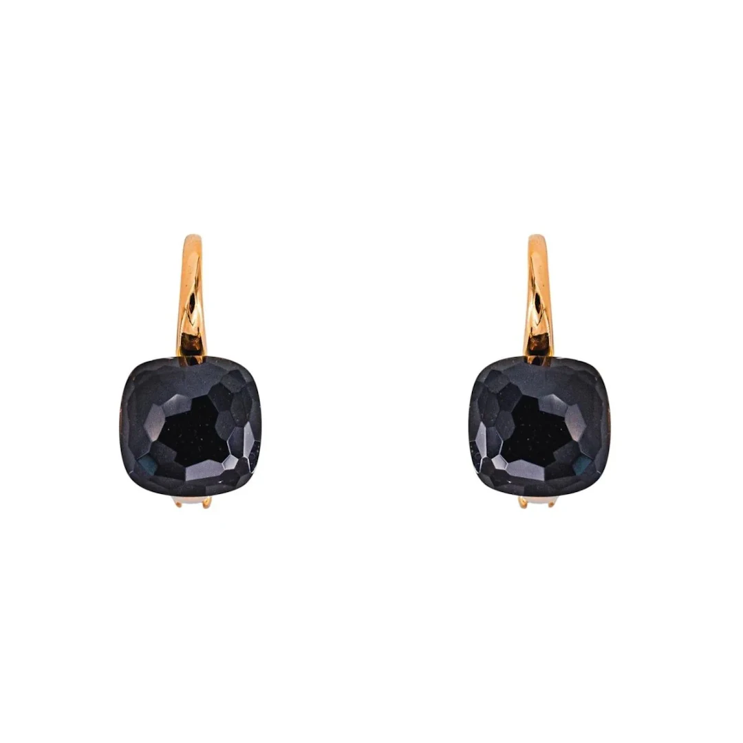Pomelatto Nudo Earrings in Rose gold with Smoky quartz